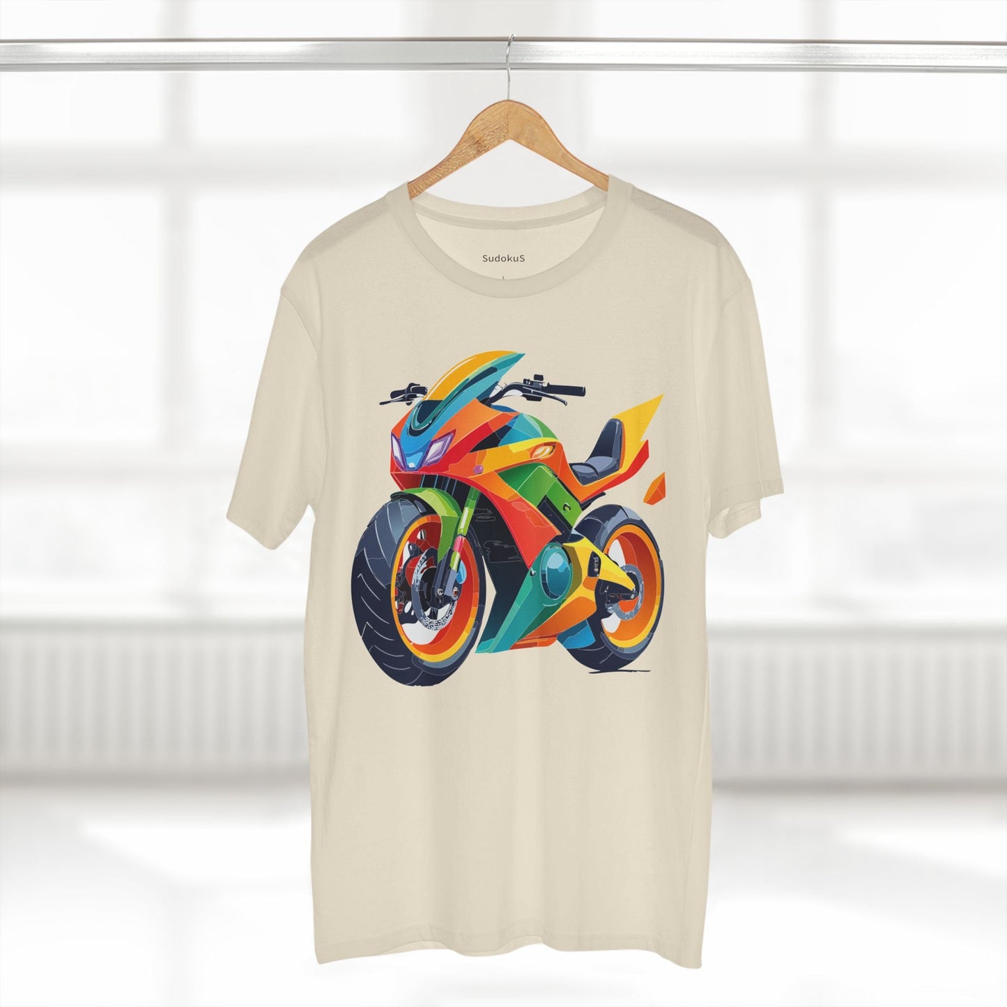 Moto Bike Graphic Unisex 100 Cotton Staple Tee 5