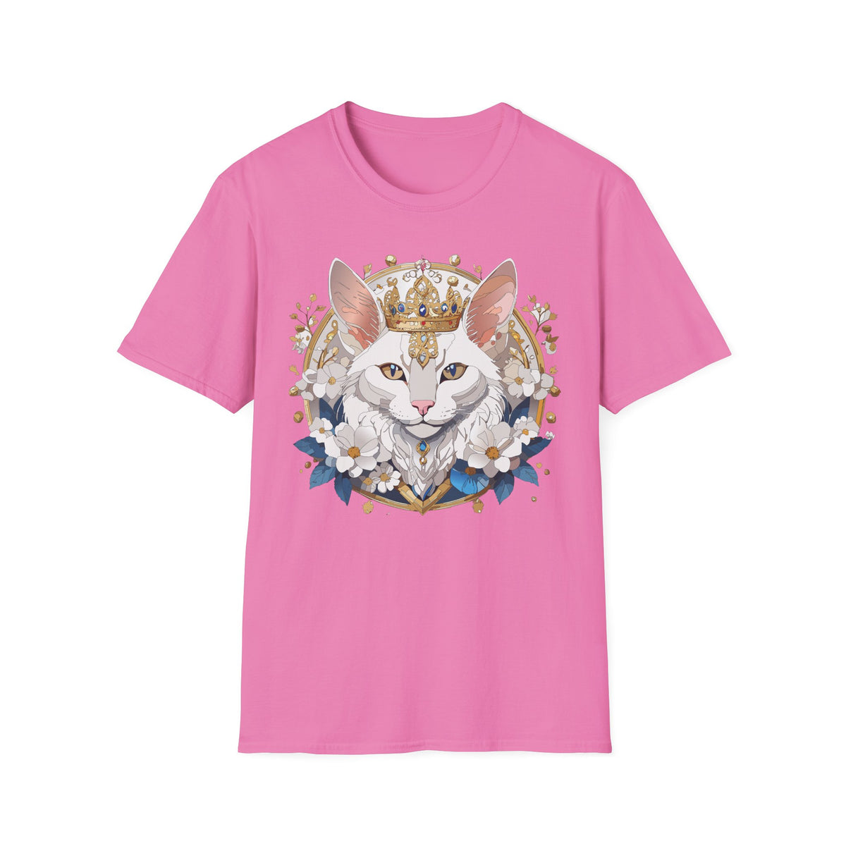 Regal Cat Crown T-Shirt | Crowned Kitty Illustration Tee