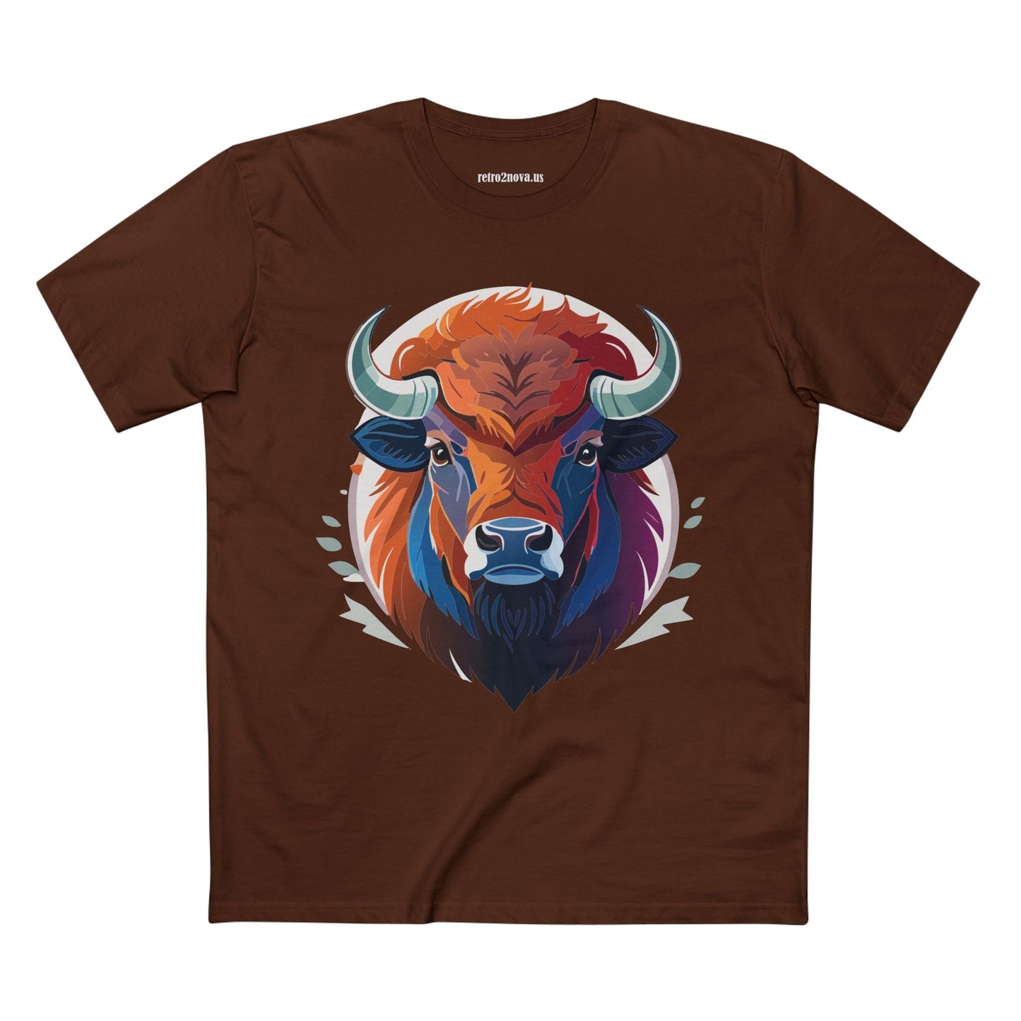 Bison Animal Shirt Unisex Premium Cotton Tee With Original Art Design From Retro2Nova Art Collection Edition