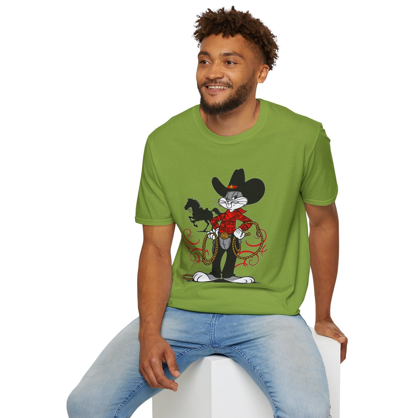 Bugs Bunny T Shirt Unisex Cartoon Tee Softstyle 64000 100 Percent Ring Spun Cotton