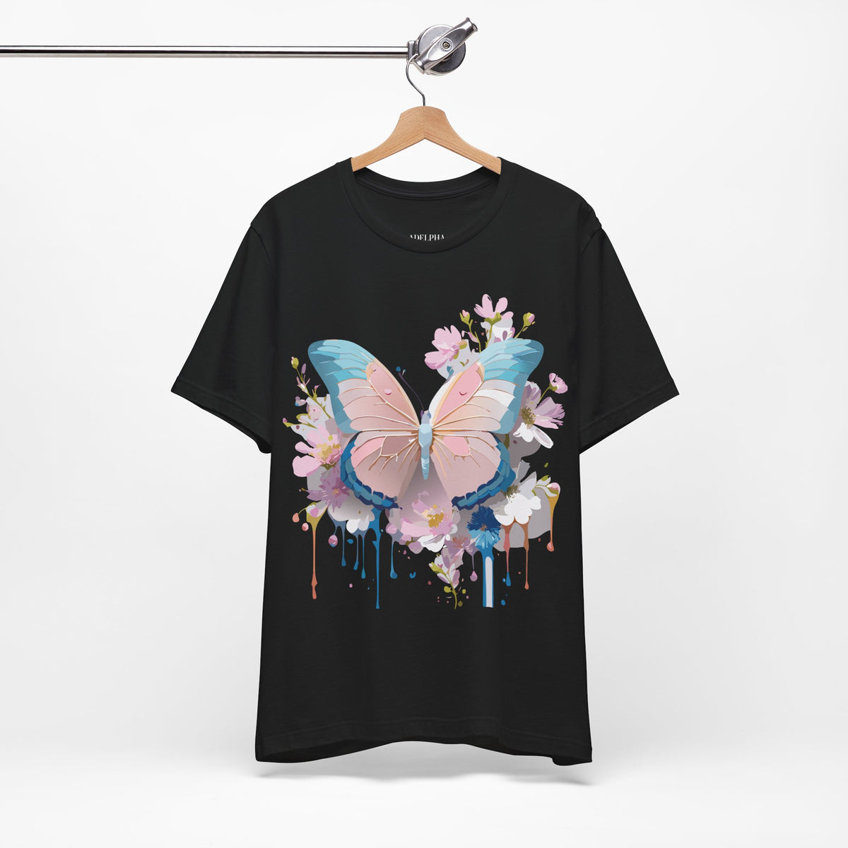 Butterfly Graphic Unisex Cotton Bella+Canvas Tee with Art Design n81
