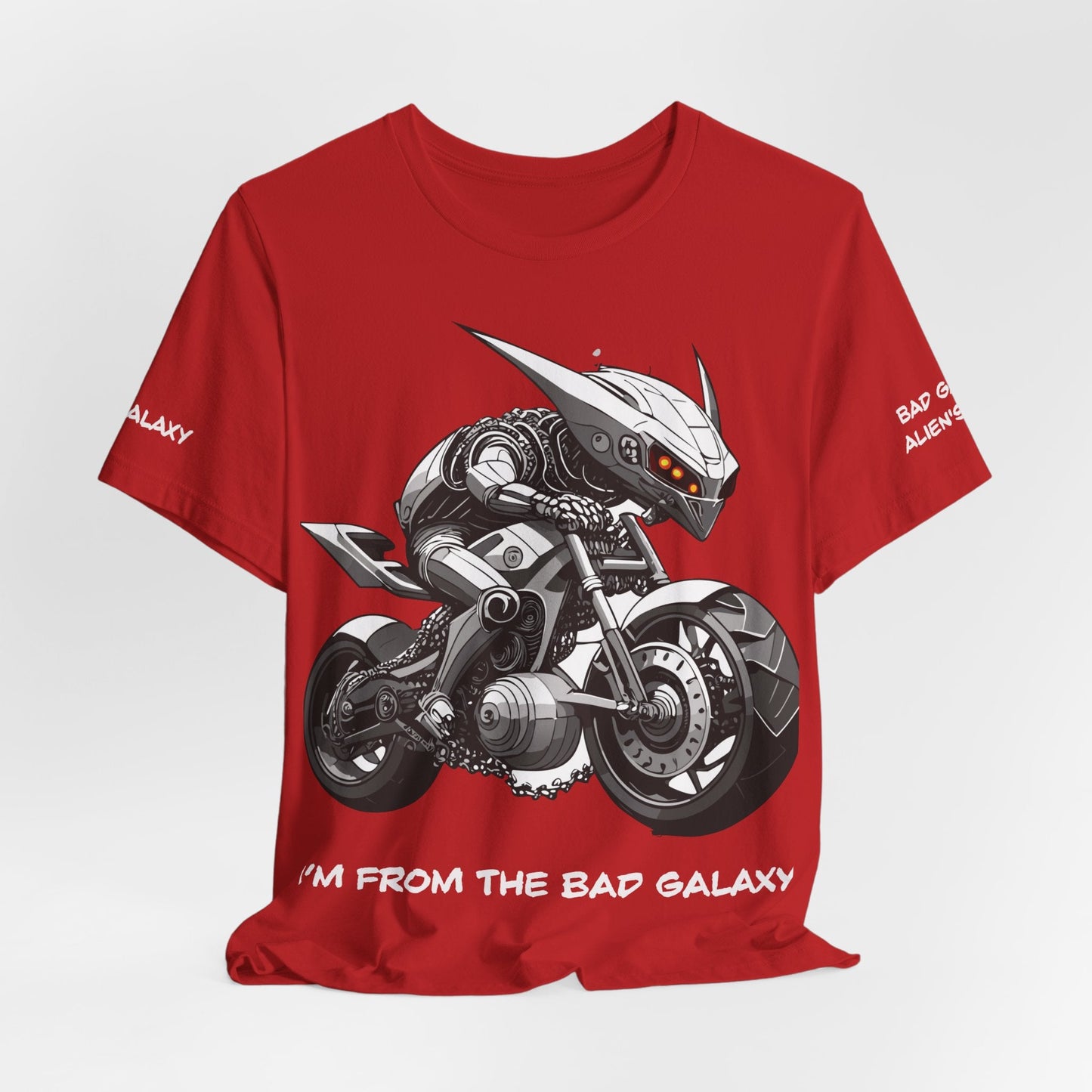 Tee Shirt With Alien From Bad Galaxy Made To Order 100 Percent Cotton Eco Friendly Print