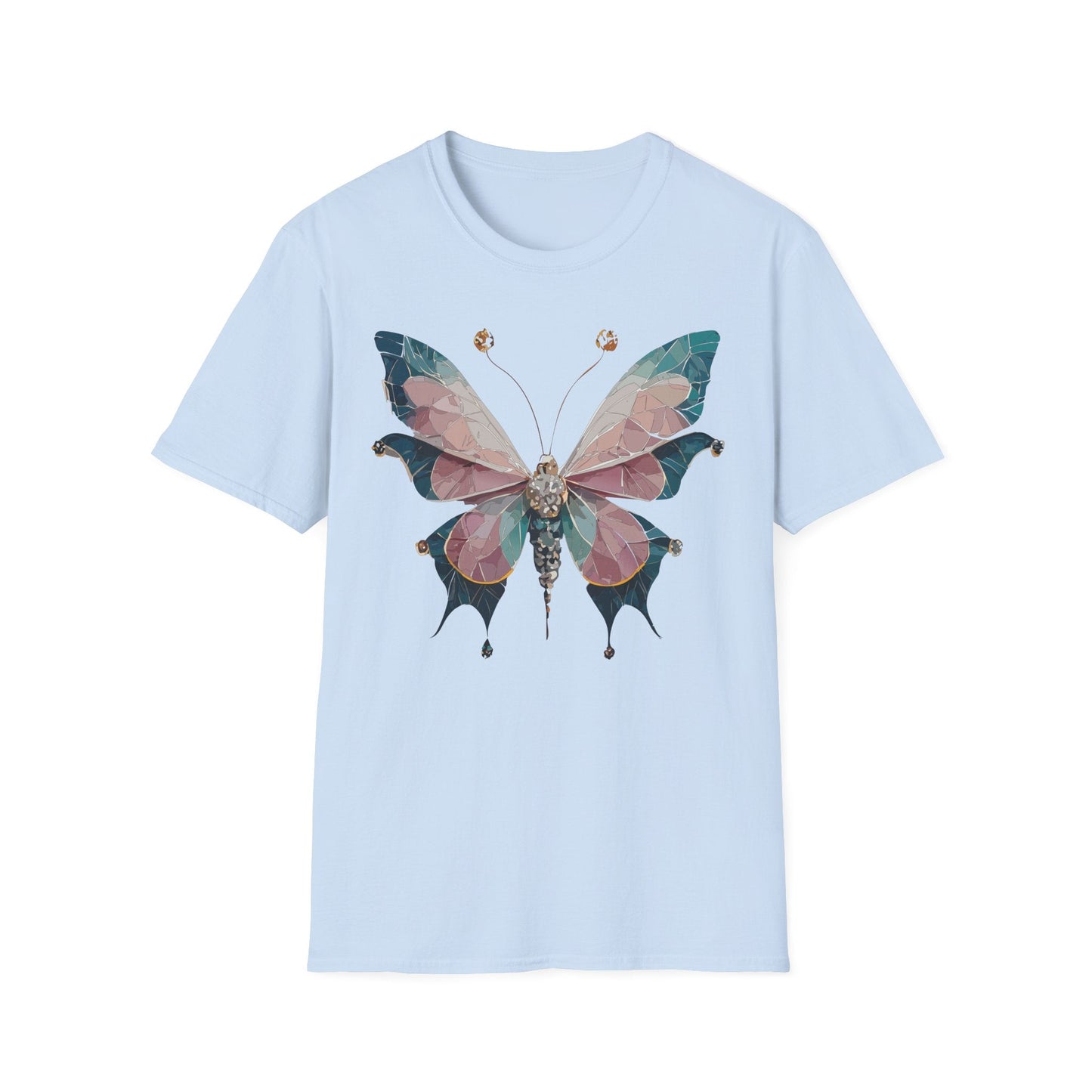 Butterfly Shirt Unisex T Shirt Monarch Print Gildan Softstyle 64000 100 Percent Ring Spun Cotton
