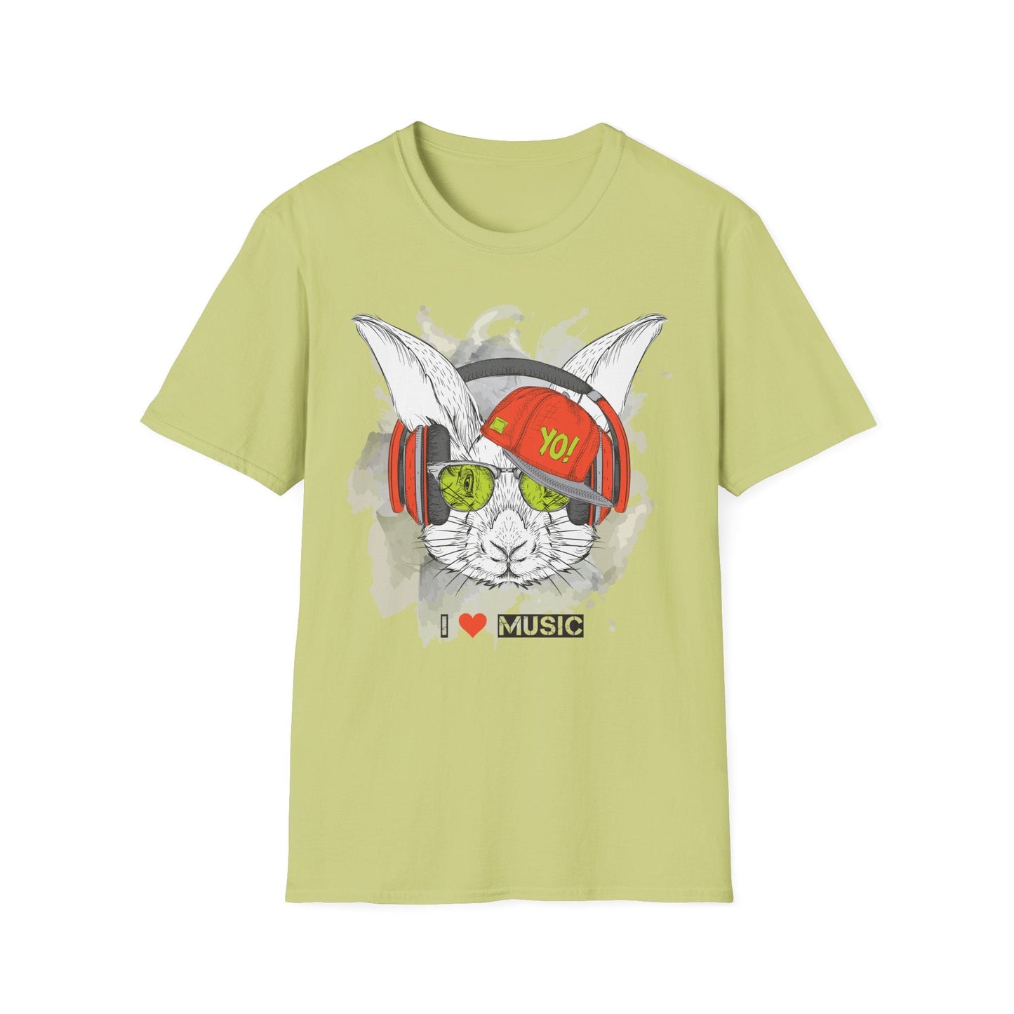 Unisex Music Animals Shirt With Headphones Softstyle Short Sleeve Tee Gildan 64000