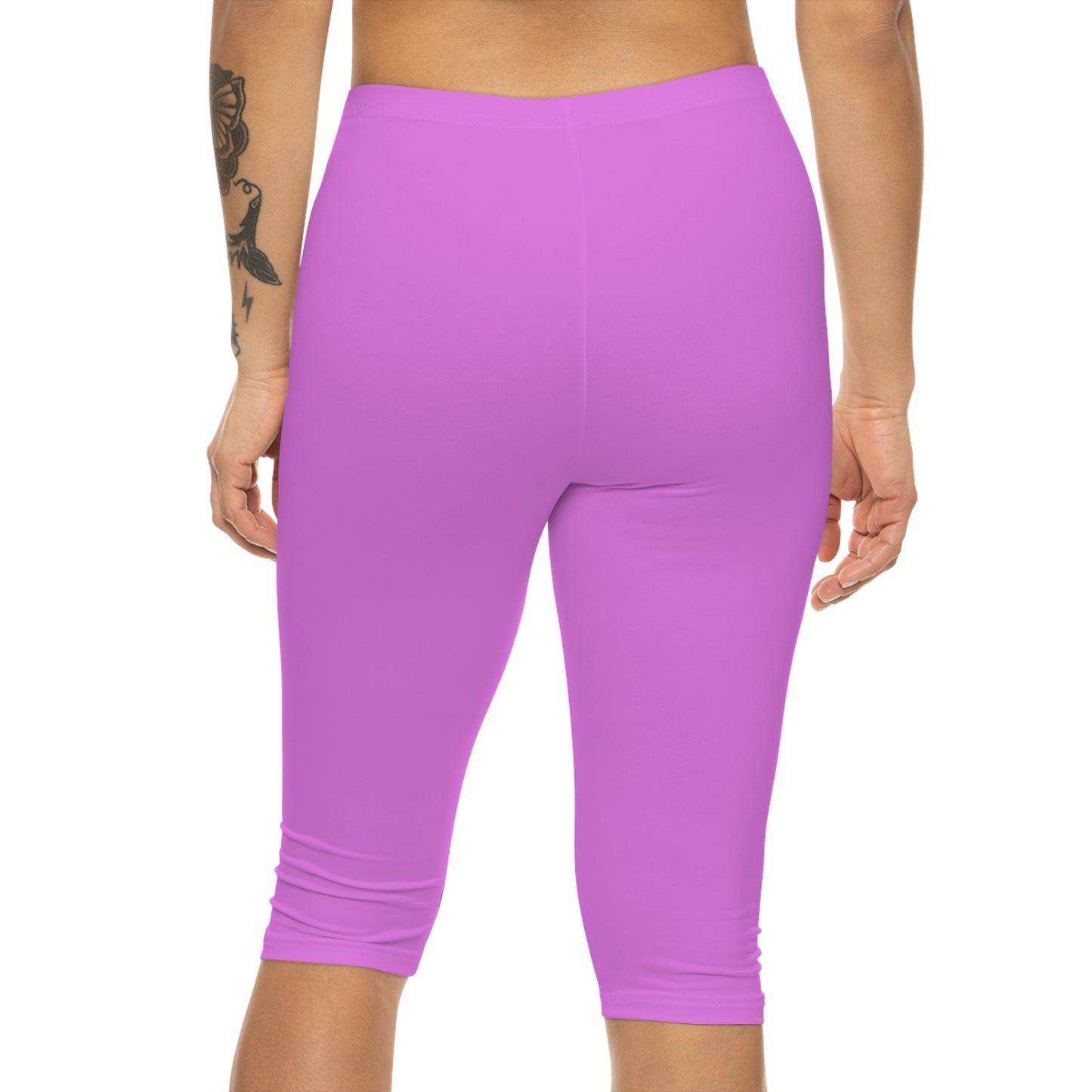 Violet Color Women's Brushed Suede Poly Span Casual Capri Leggings XS-2XL