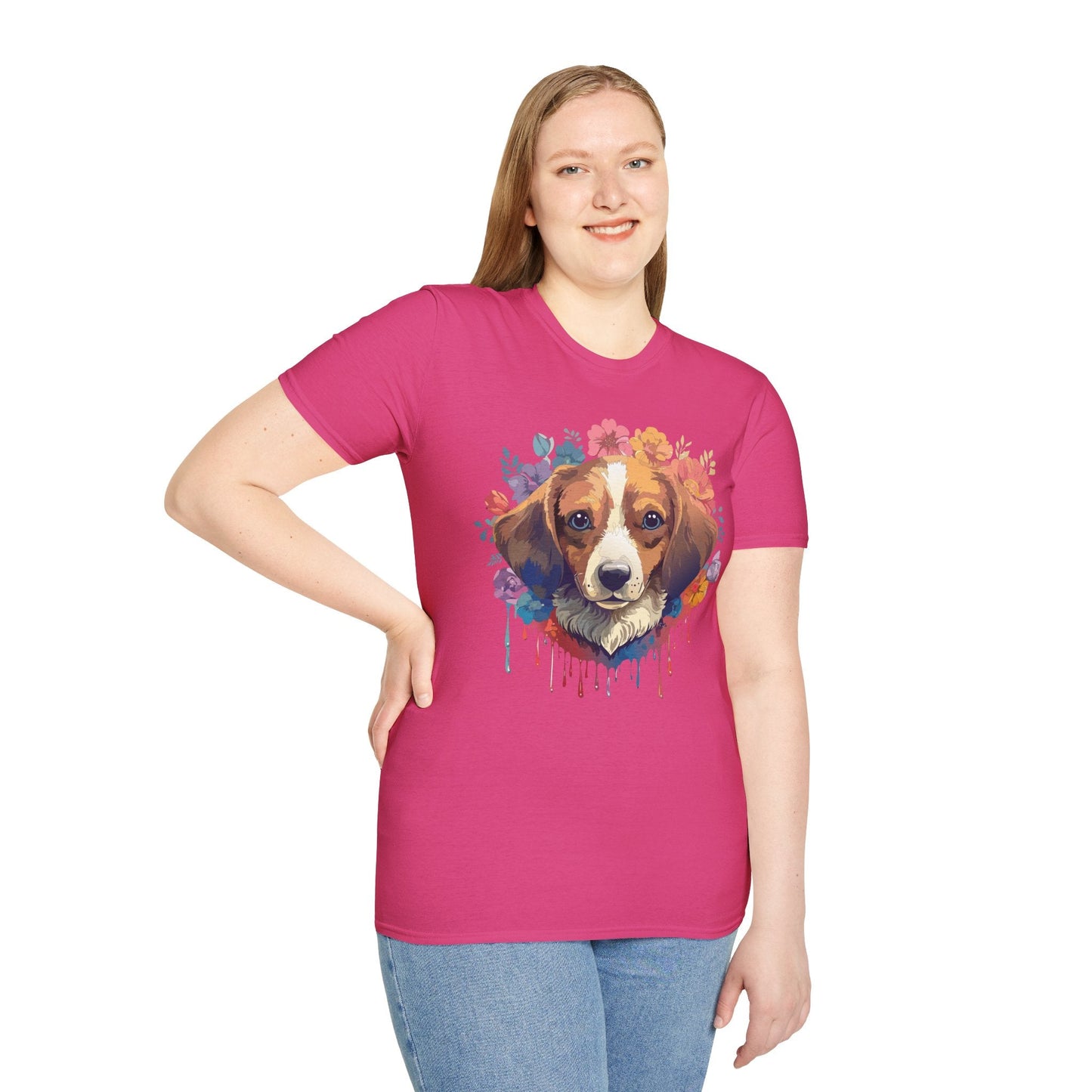 Unisex Dog Shirt Animal Print Tee Gildan Softstyle 64000 Cotton