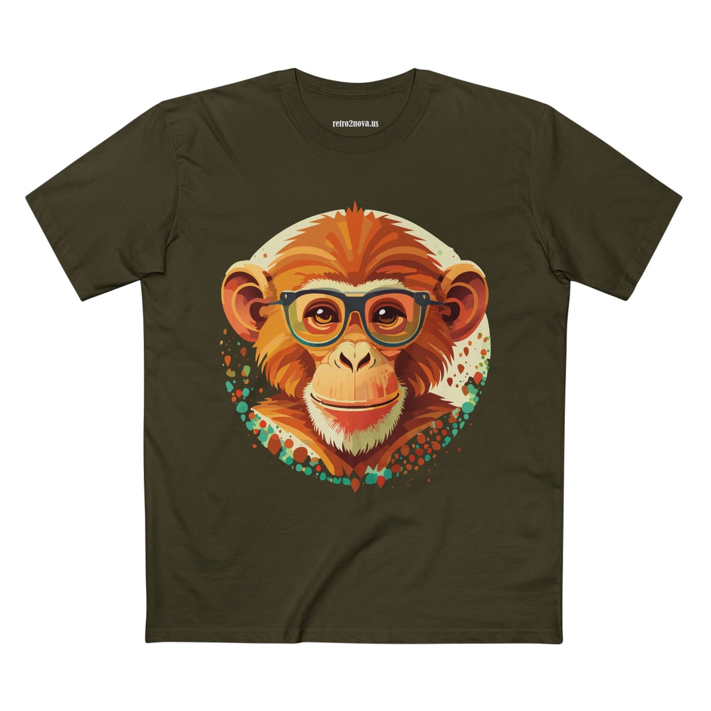 Monkey Shirt Animal Shirt Unisex Premium Cotton Tee With Original Art Design By Retro2Nova For Everyday Comfort