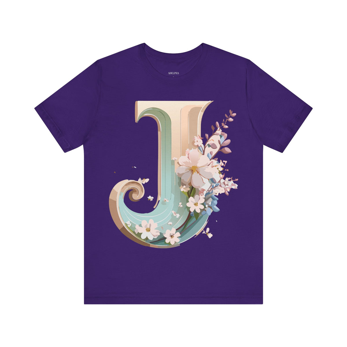 Letter J Graphic Unisex Cotton Bella+Canvas Tee with Art Letter Design