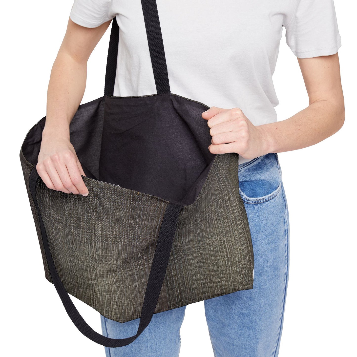Denim Color Imitation Print Unisex  Weekender Bag  Spun Polyester 24x13 Canvas Bag 3