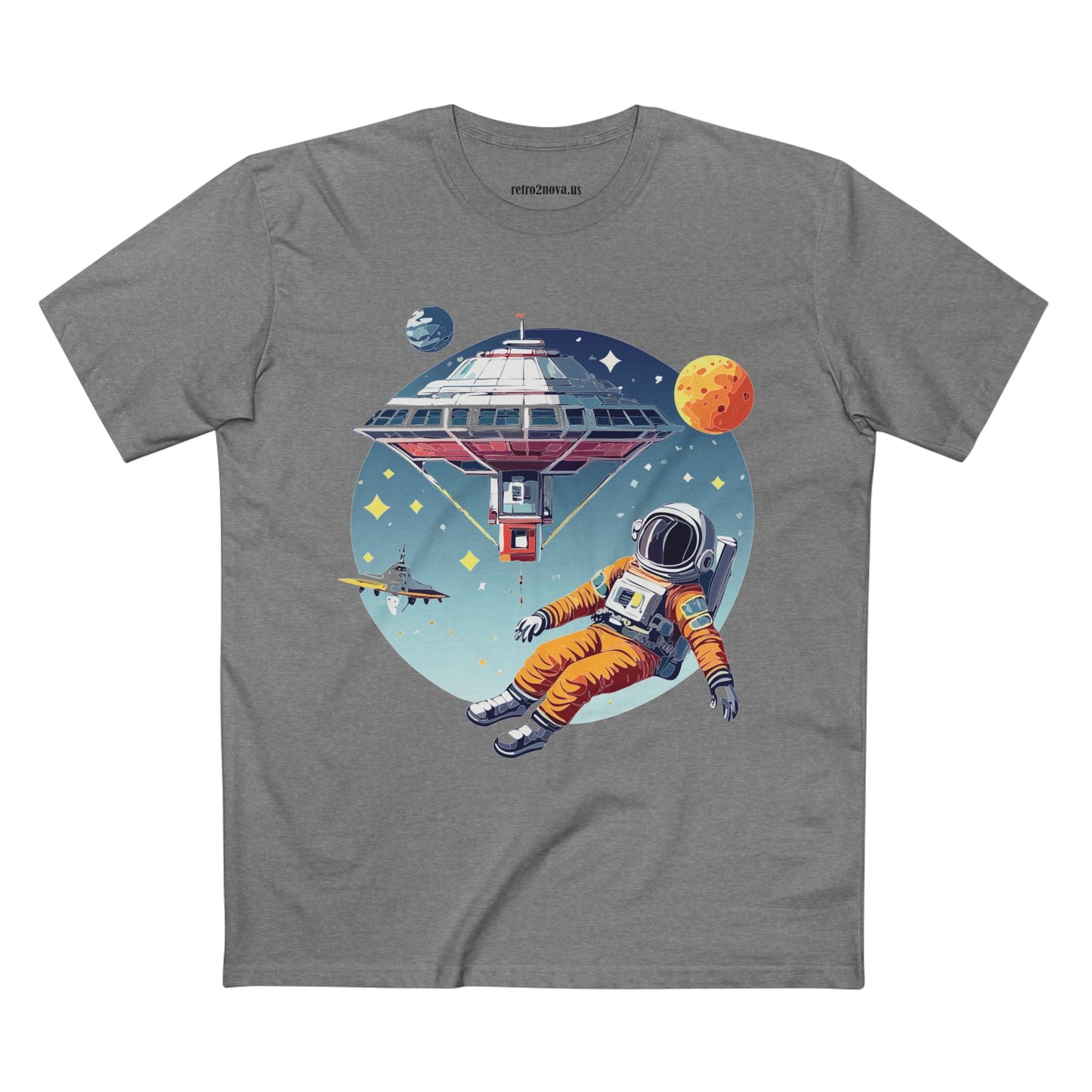 Cosmos Astronaut Shirt Unisex Premium Cotton Tee With Original Art Design By Retro2Nova