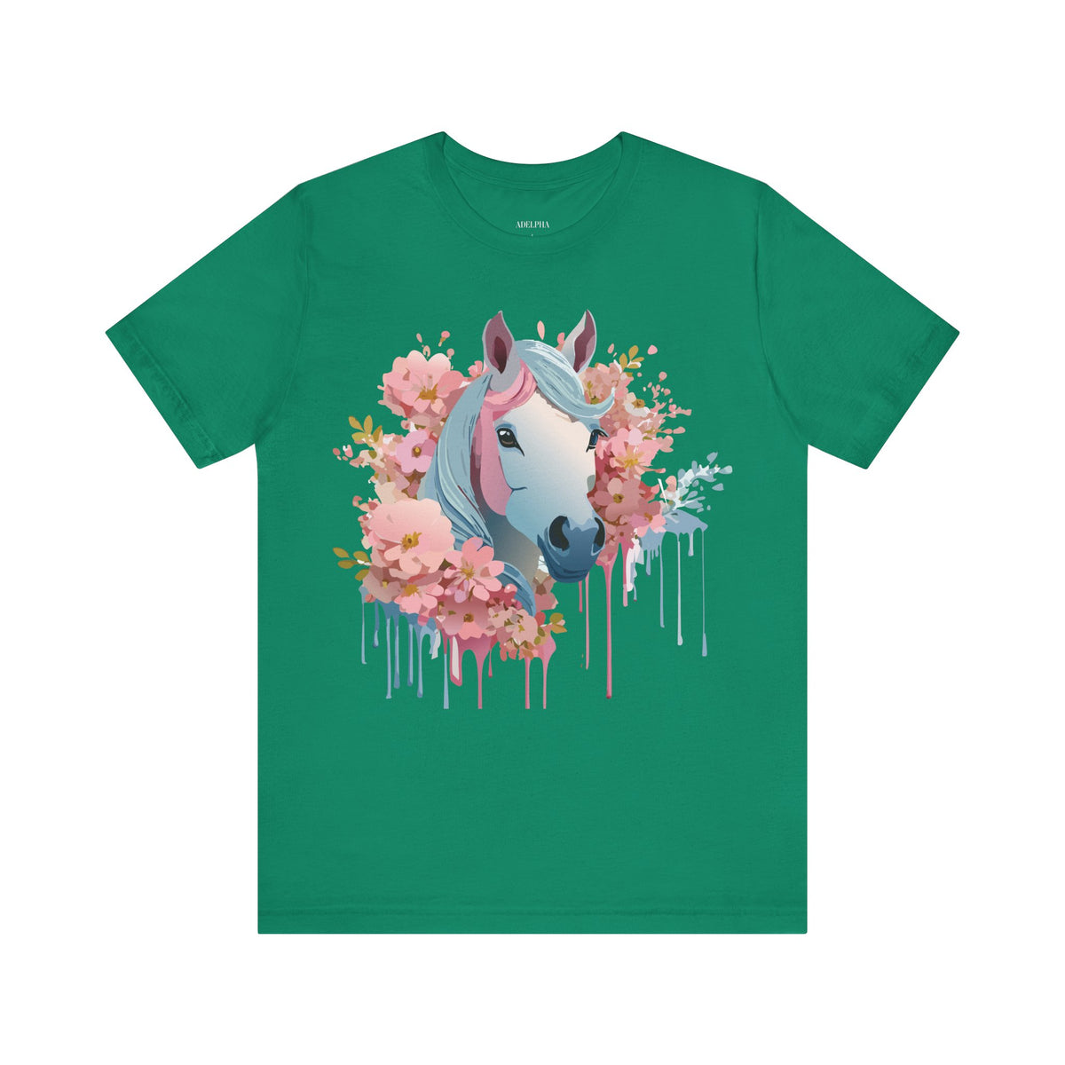 Horse Graphic Unisex Cotton Bella+Canvas Tee with Art Animal Design e34