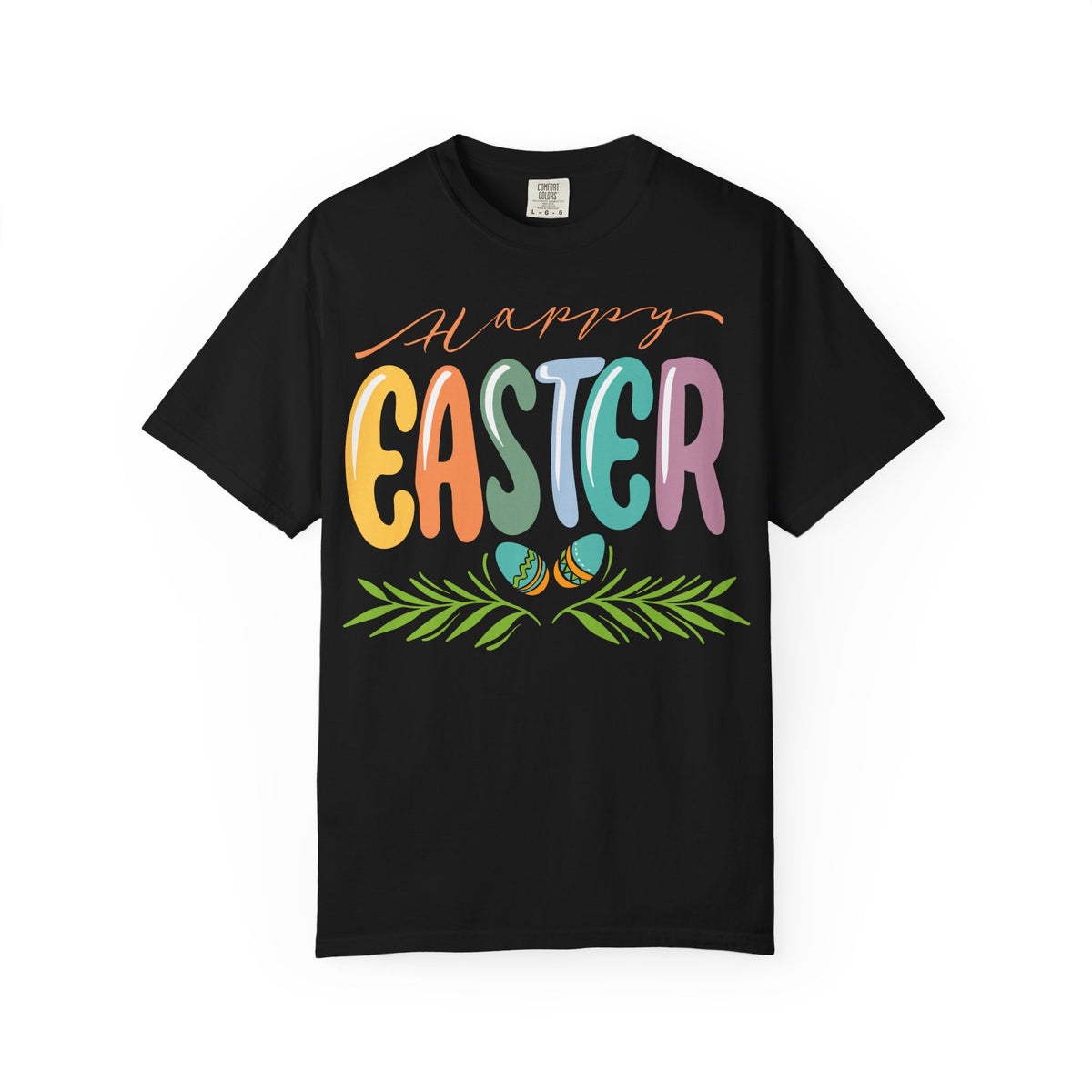 Happy Easter T-Shirt, Tee Shirt with Easter Signature, T Shirt with Easter Prints, Tee Shirt with Easter Design