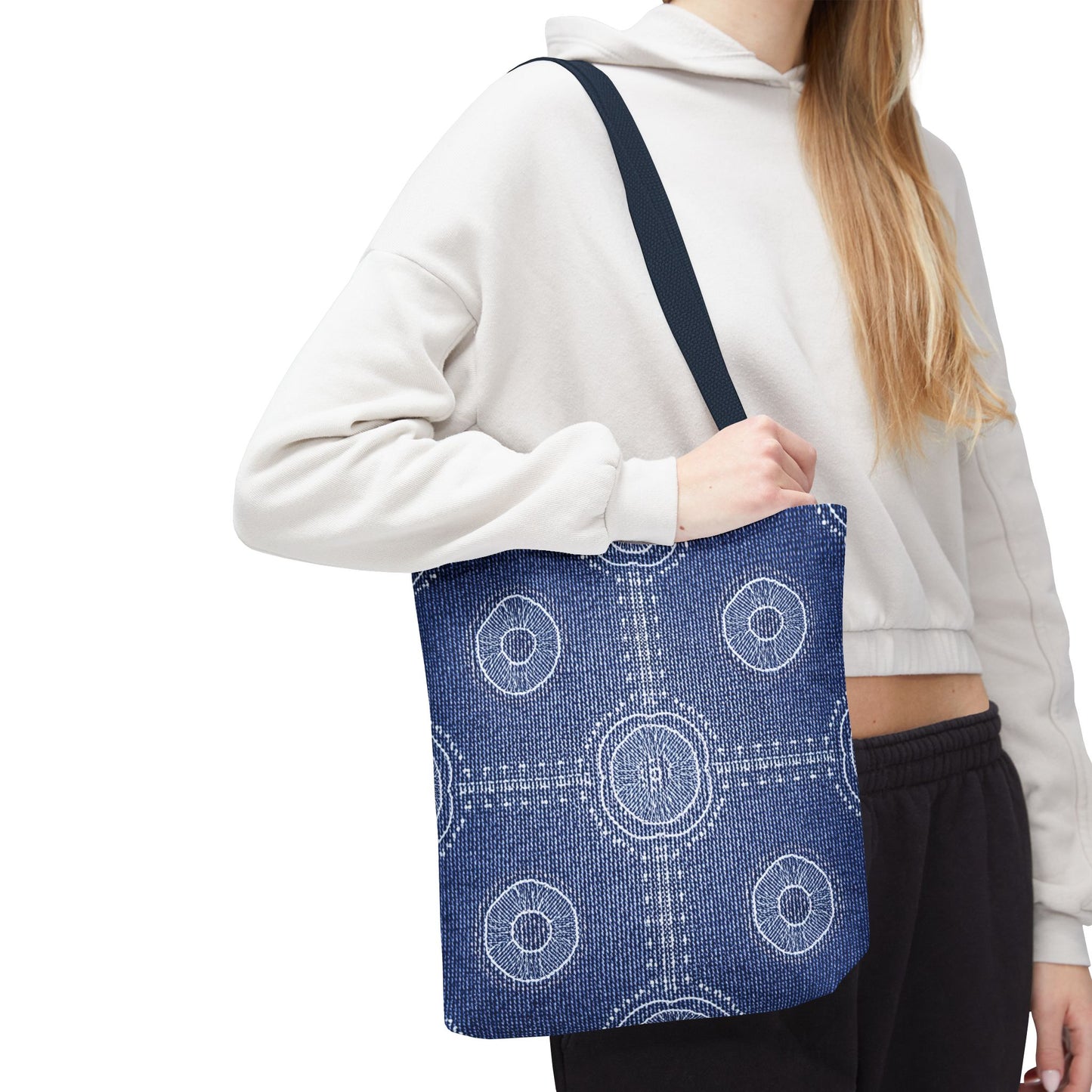 Denim Fabric Imitation Print Unisex Canvas Bag Poly Spun 3 Sizes Tote Bag 107