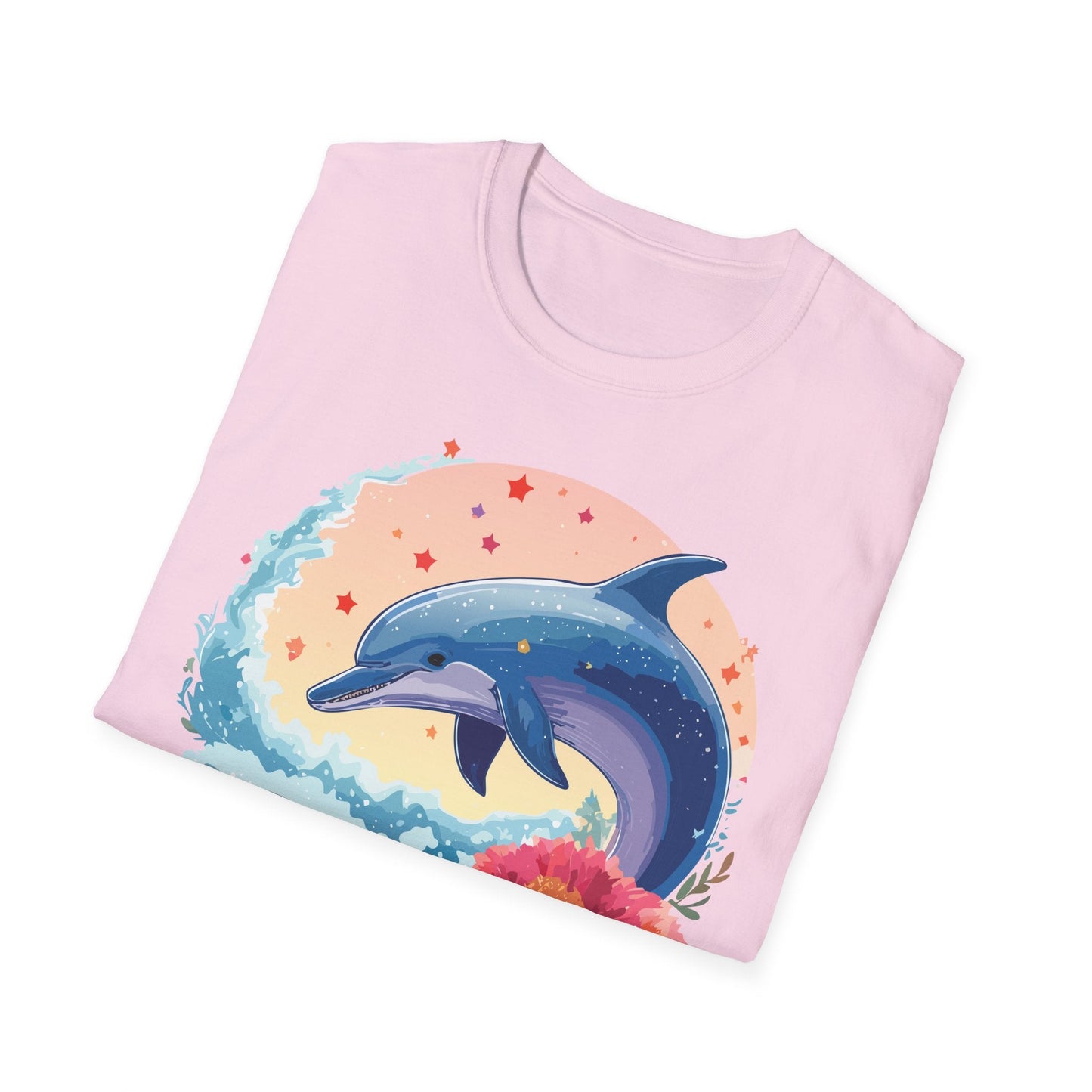 Dolphin Shirts Unisex Tee 100 Percent Ring Spun Cotton Gildan Softstyle 64000 For Everyday Comfort