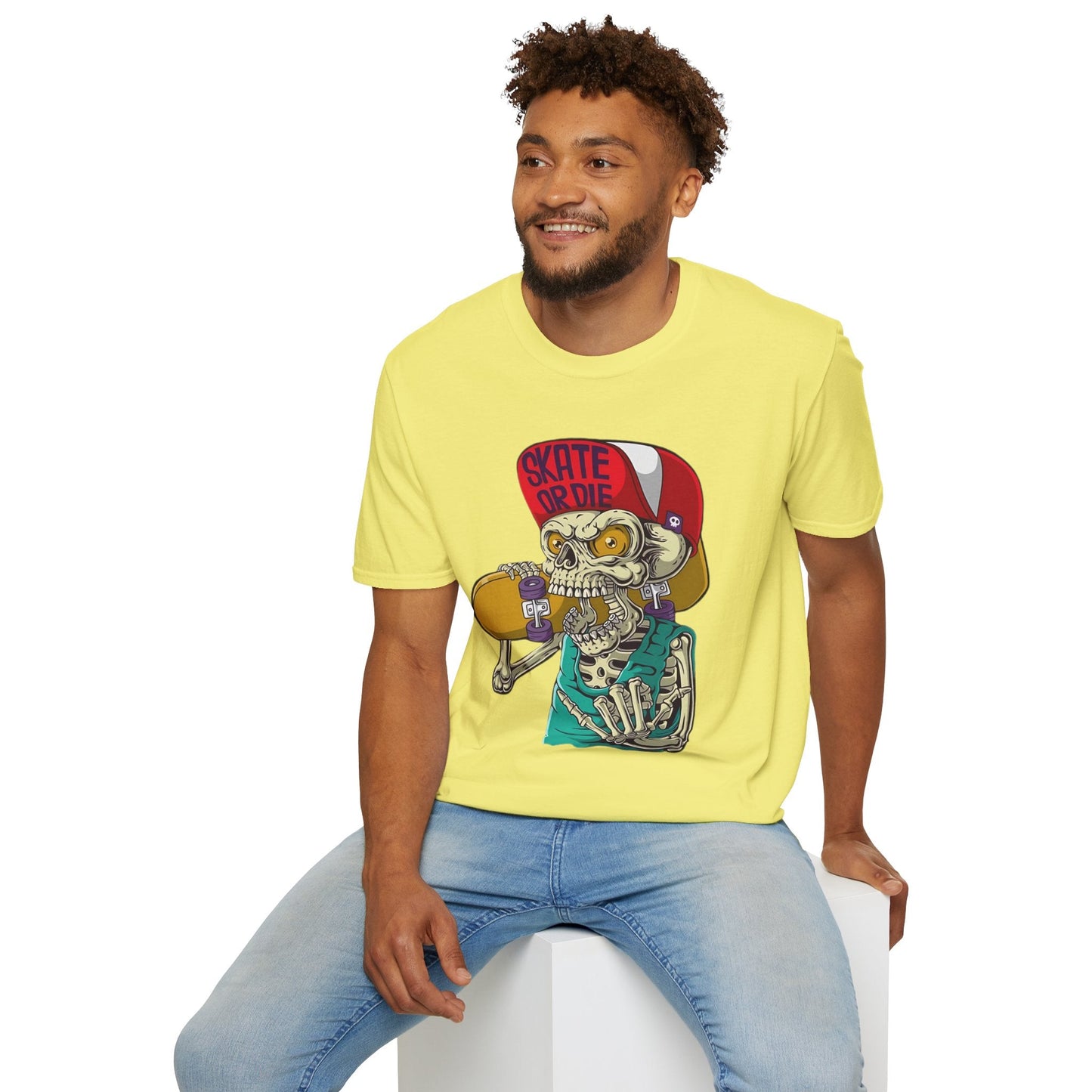 Skull T Shirt Skeleton Tee Unisex Softstyle Cotton Gildan 64000 Graphic Tee For Everyday Wear