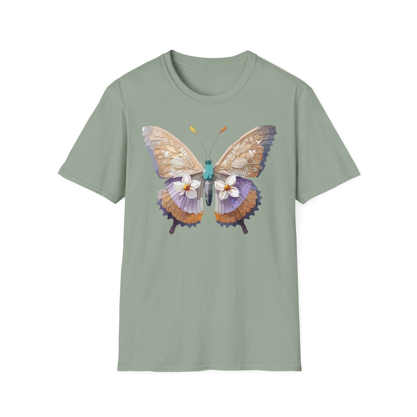 Butterfly Shirt Unisex T Shirt With Monarch Design Softstyle Gildan 64000 100 Percent Cotton Tee