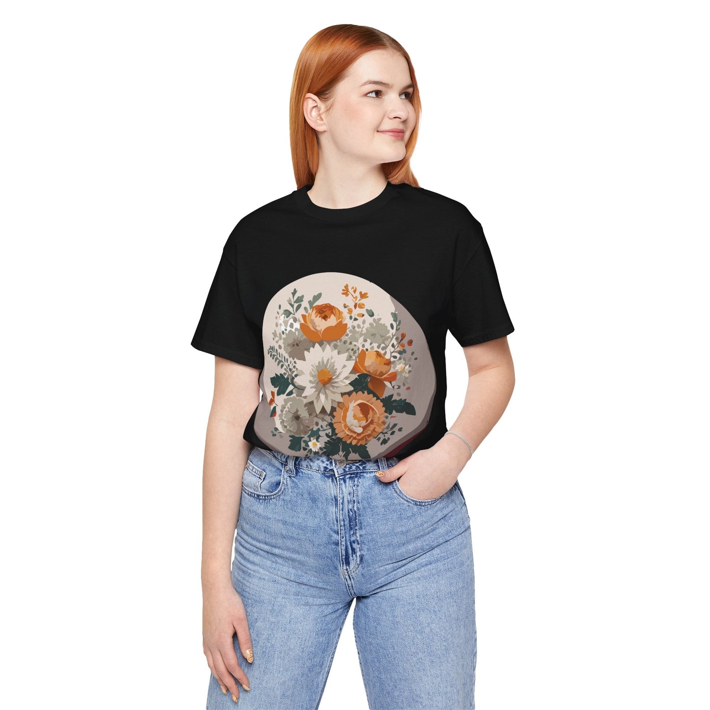 Floral Shirt Unisex Floral Print Jersey Tee Lightweight Breathable From Flowers Collection