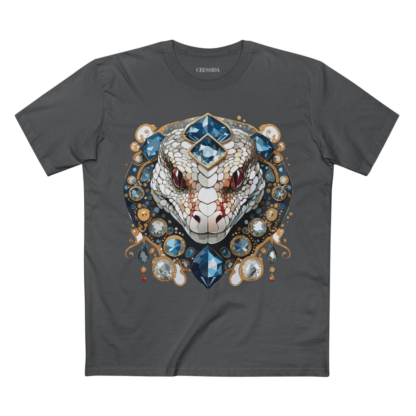 Snake Graphic Unisex 100 Cotton Tee With Unique Animal Golden Medallion Art Design 41