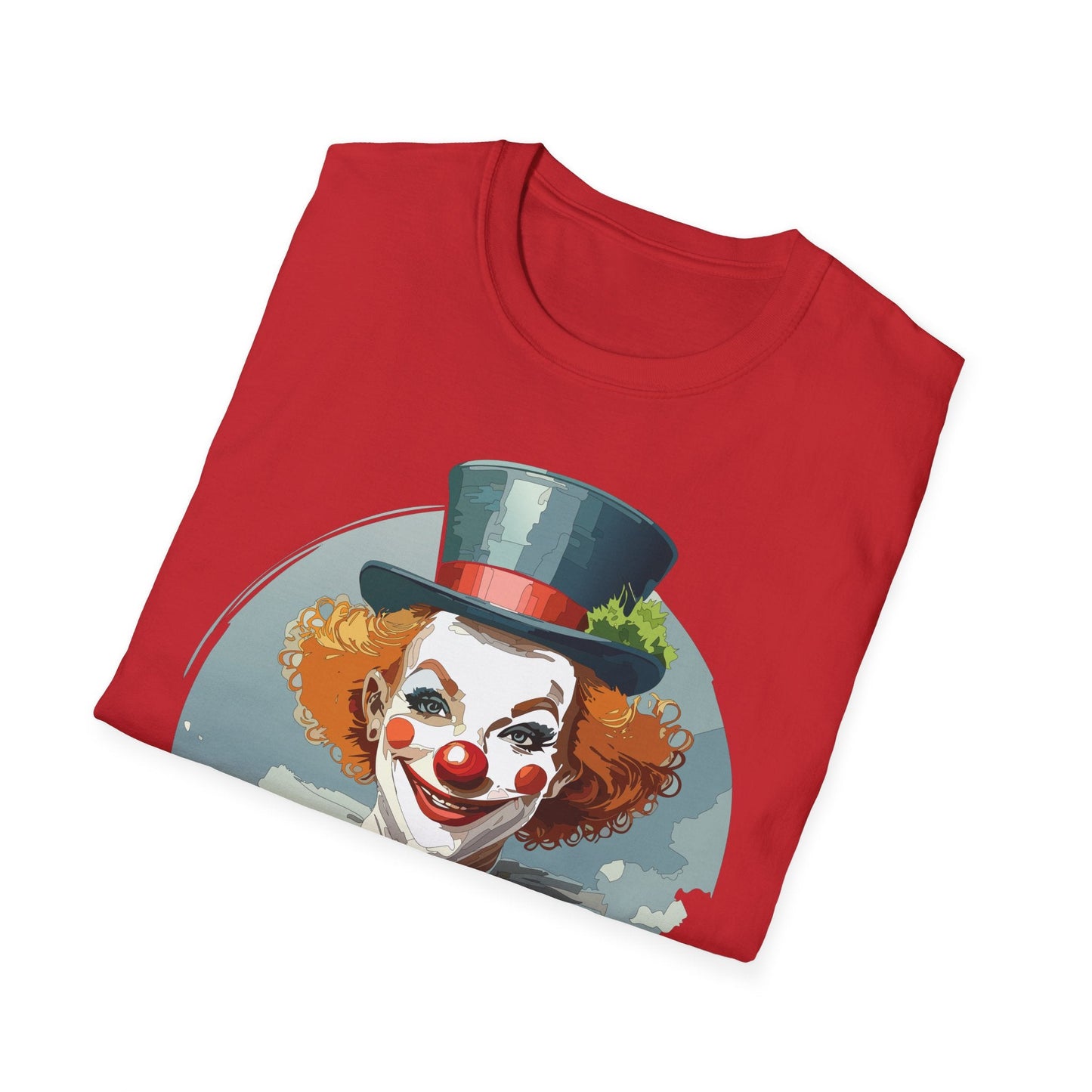 Unisex Clown Shirt Funny Man Circus Design Hundred Percent Ring Spun Cotton Gildan Softstyle Tee
