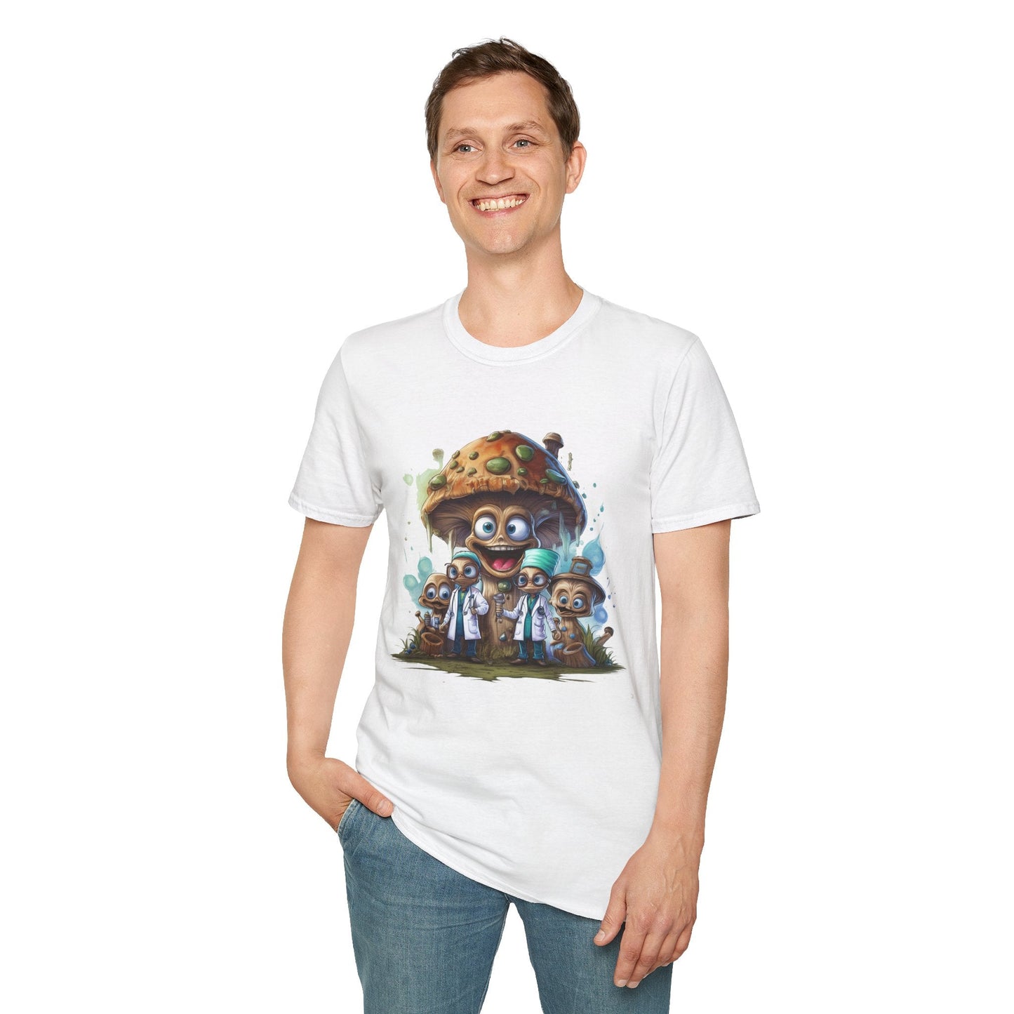 Mashroom Tee Shirt Unisex Funny Mushroom Design Softstyle 64000 Cotton Graphic Tee