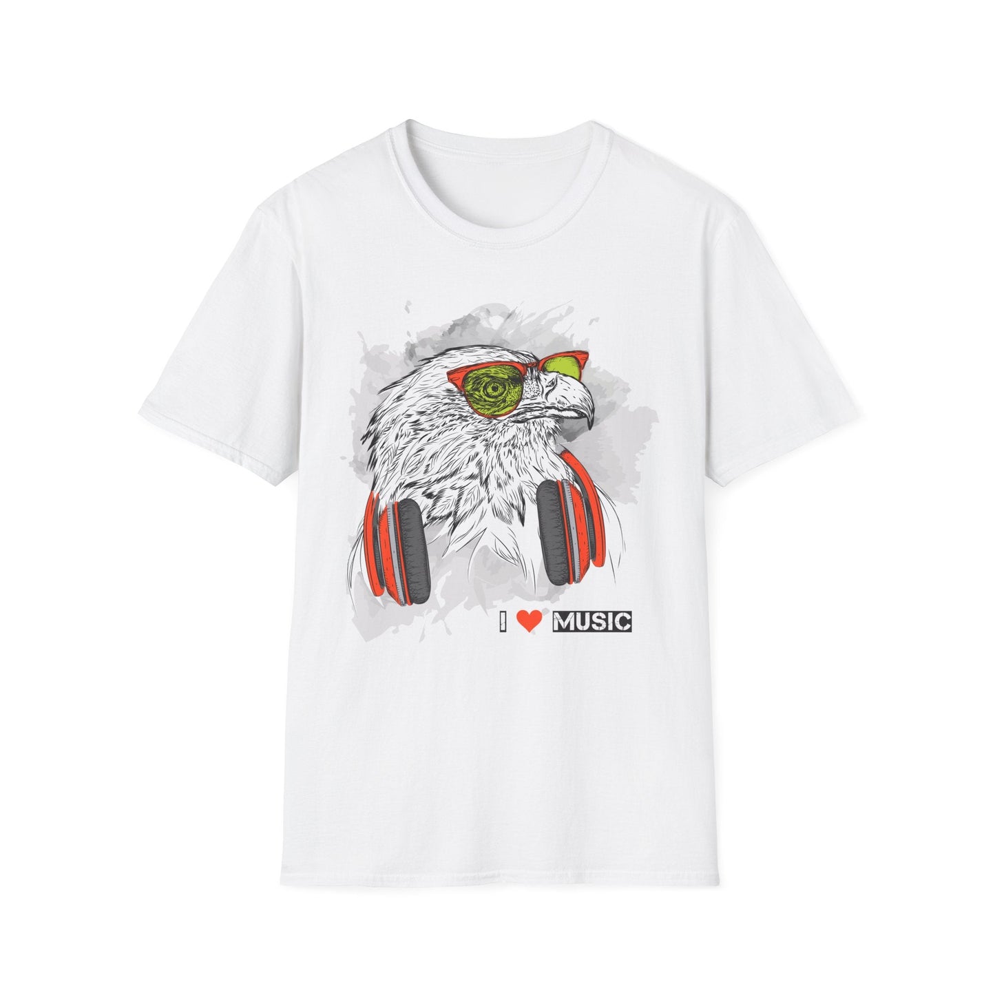 I Love Music Animals Shirt With Headphones Unisex Gildan Softstyle 64000 Tee Premium