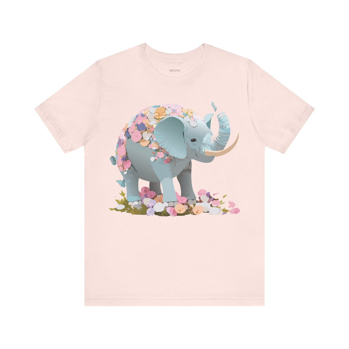 Elephant Graphic Unisex Cotton Bella+Canvas Tee with Art Animal Design e126