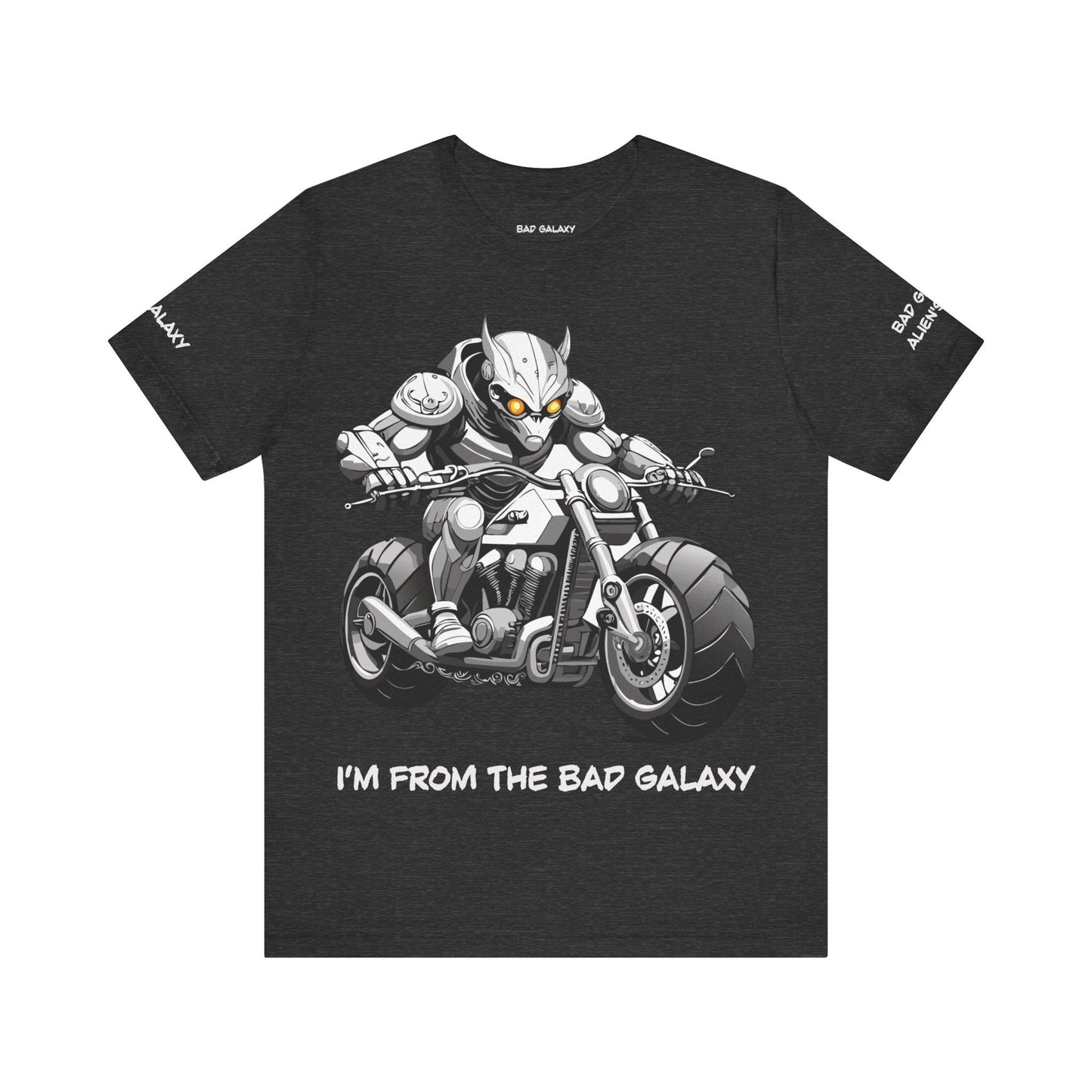Tee Shirt With Alien From Bad Galaxy 100 Percent Cotton Lightweight Made In USA Eco Friendly Inks