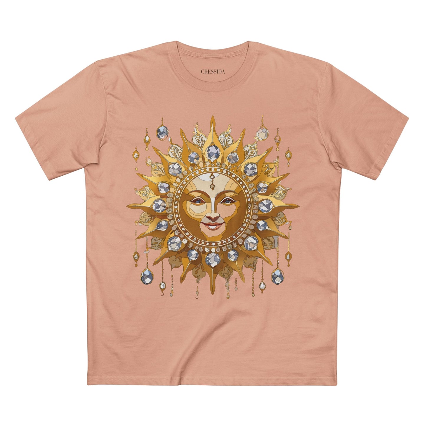 Gold Sun Graphic Unisex 100 Cotton T-Shirt with Golden Art Design 6