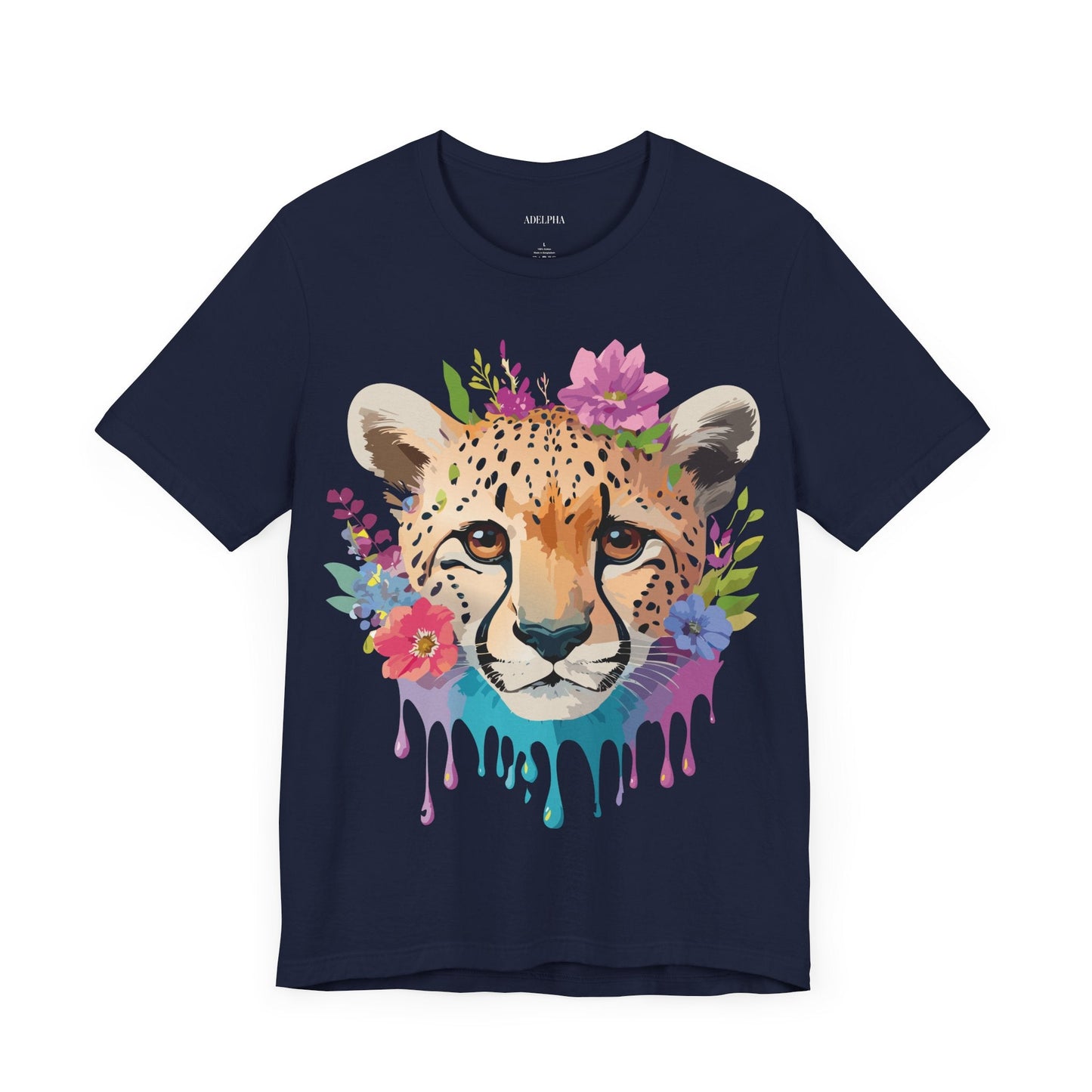 Adelpha Graphic Tee Cheetah Art Design Unisex Short Sleeve Shirt