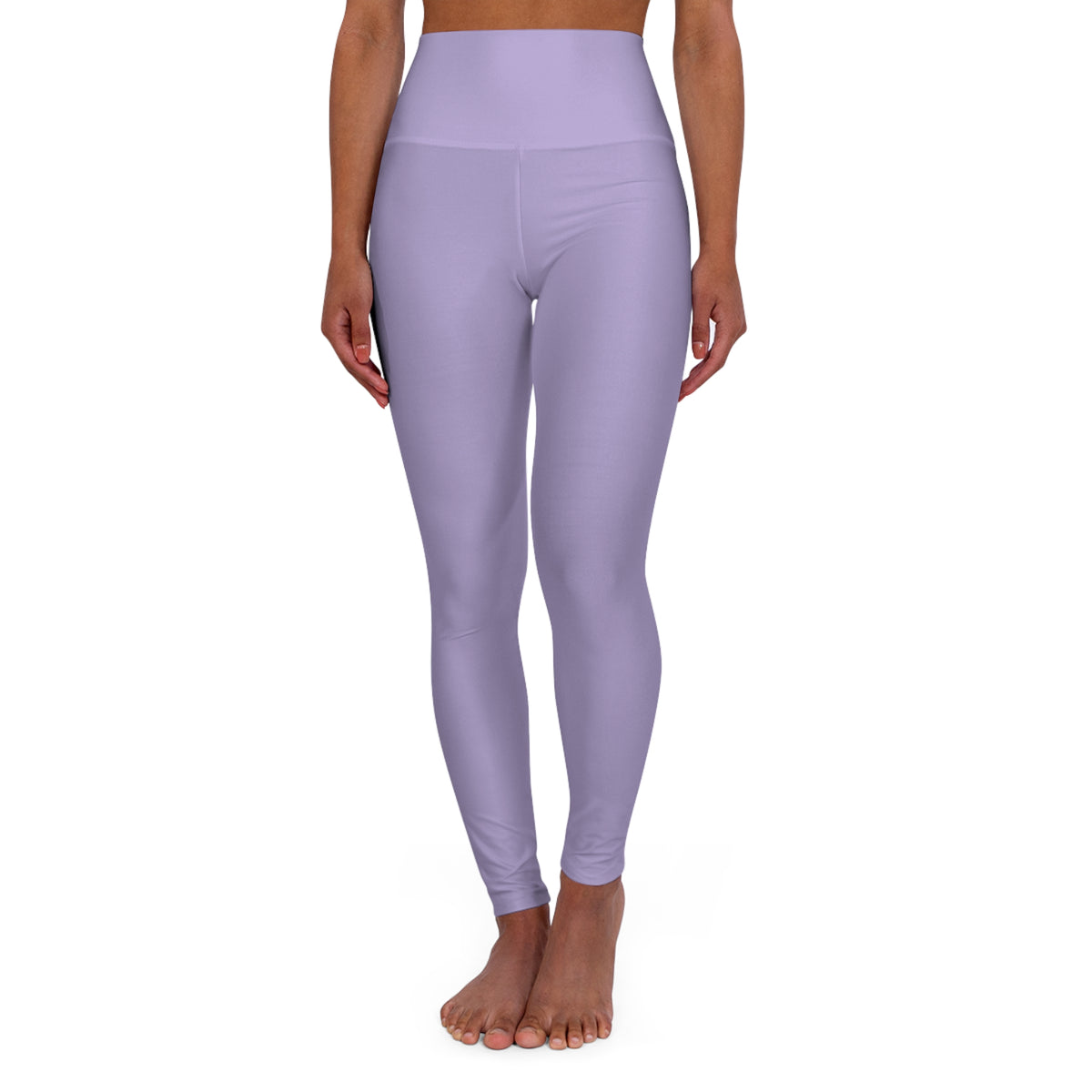 Lilac Mist Color High-Waist Yoga Leggings Women's Seamless Poly-Span Stretchy Pants XS-2XL