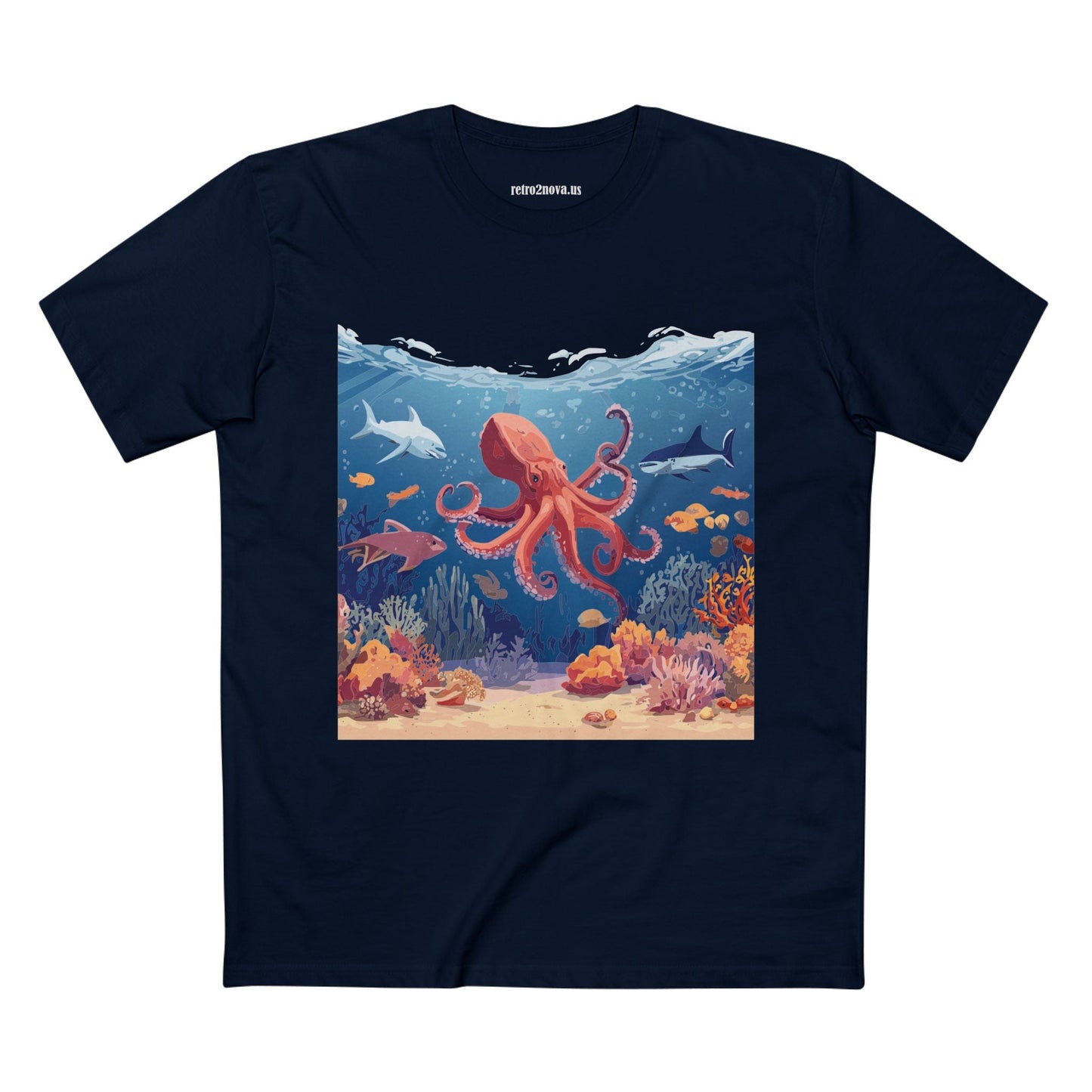 Ocean Shirt Ocean Pacific OP 18 Unisex Premium Cotton Art Tee With Original Art Design Retro2Nova