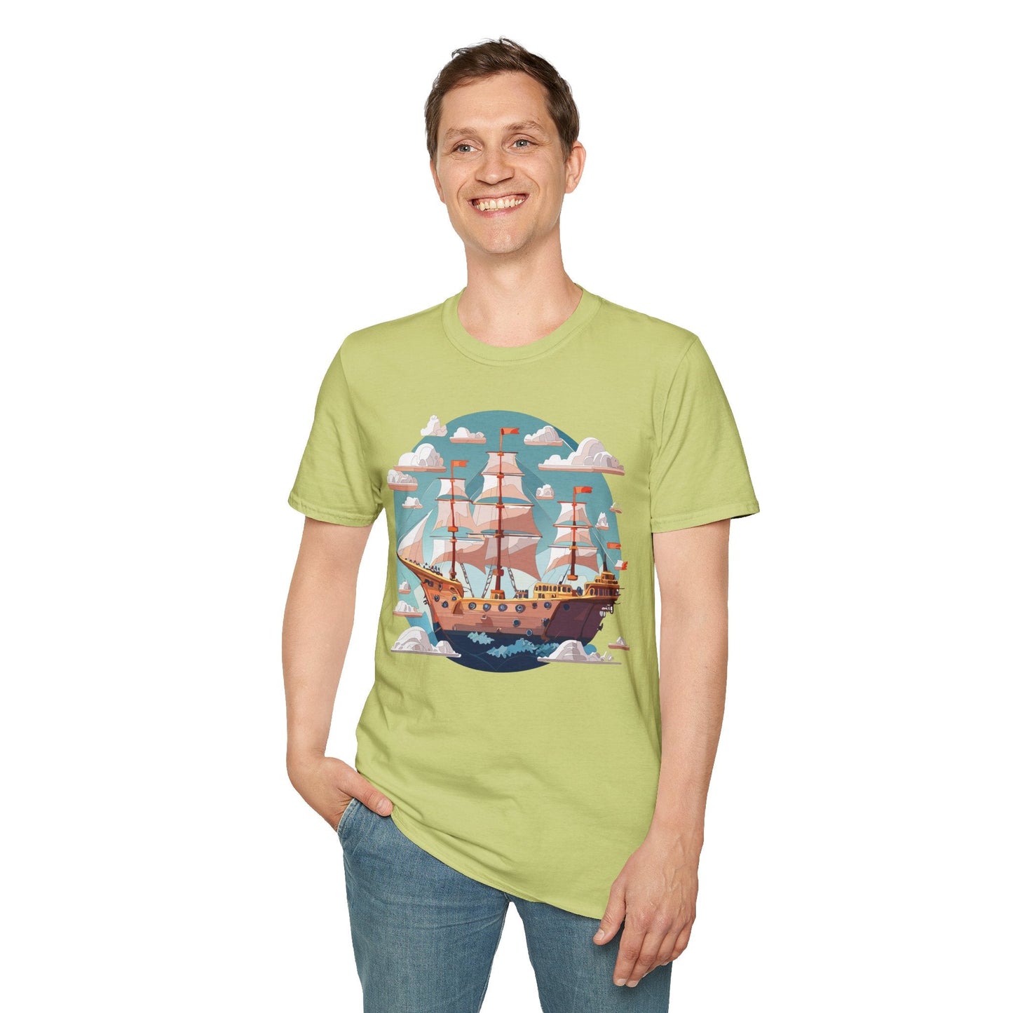 Unisex Ship Frigate Vessel T Shirt Softstyle 64000 Cotton Tee Ultimate Everyday Comfort
