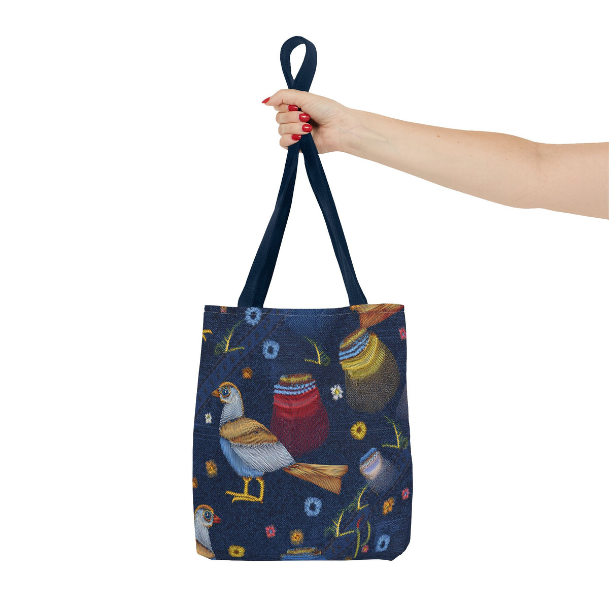 Denim Fabric Imitation Print Unisex Canvas Bag Poly Spun 3 Sizes Tote Bag 194-3
