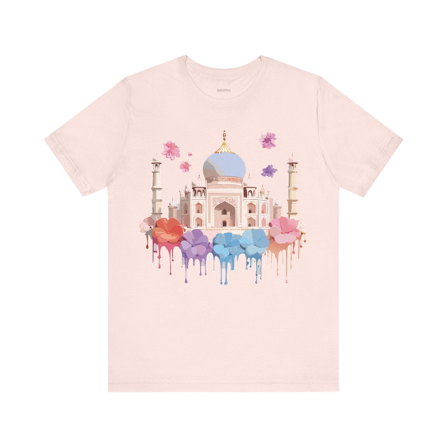 Taj Mahal Graphic Tee Unisex Short Sleeve Shirt By Adelpha With Vintage Inspired Artwork