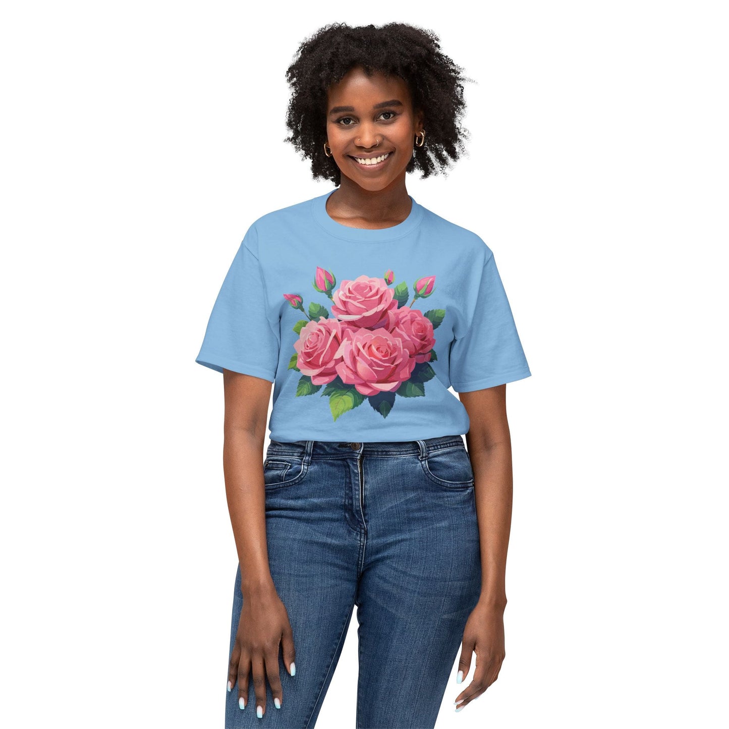 Unisex Floral T Shirt With Vintage Flowers Art Print Cotton Tee USA Made Premium Comfort