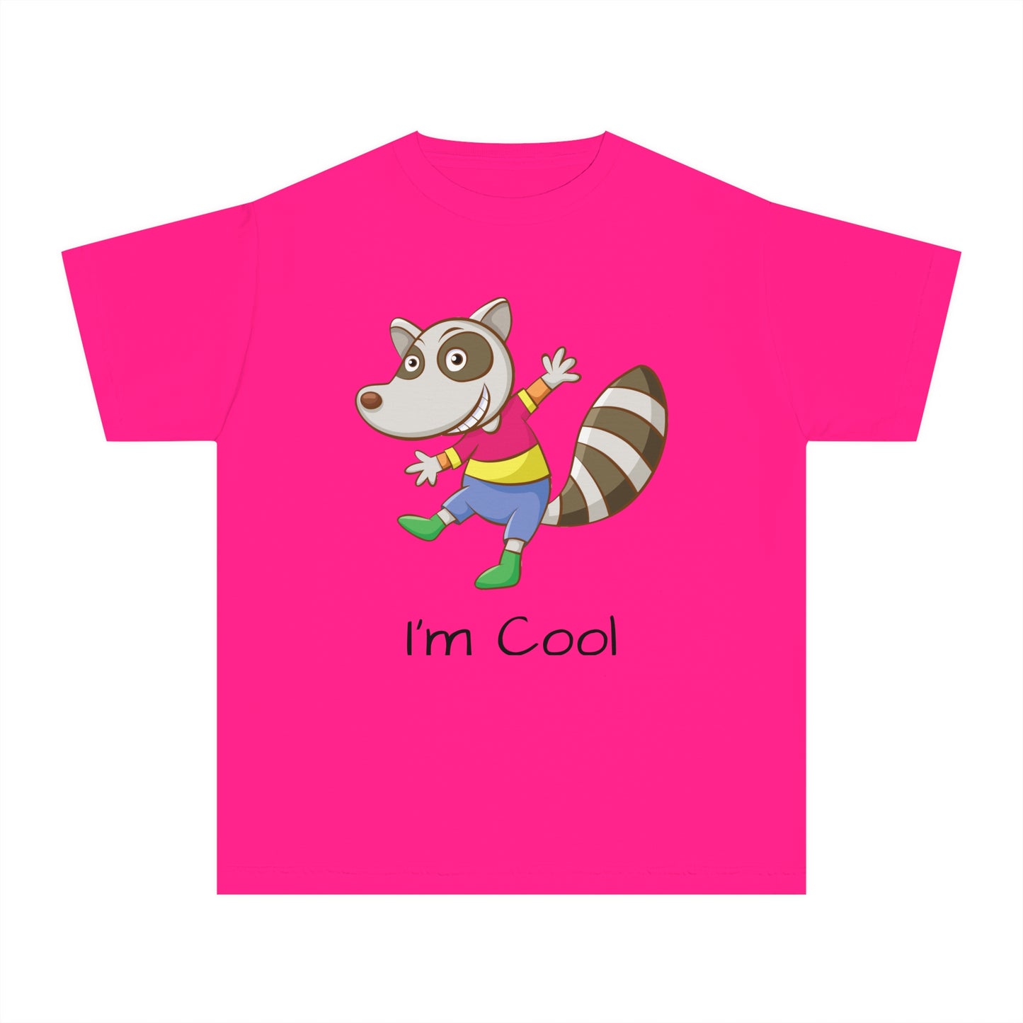 Youth Tee Shirt with Cool Raccoon