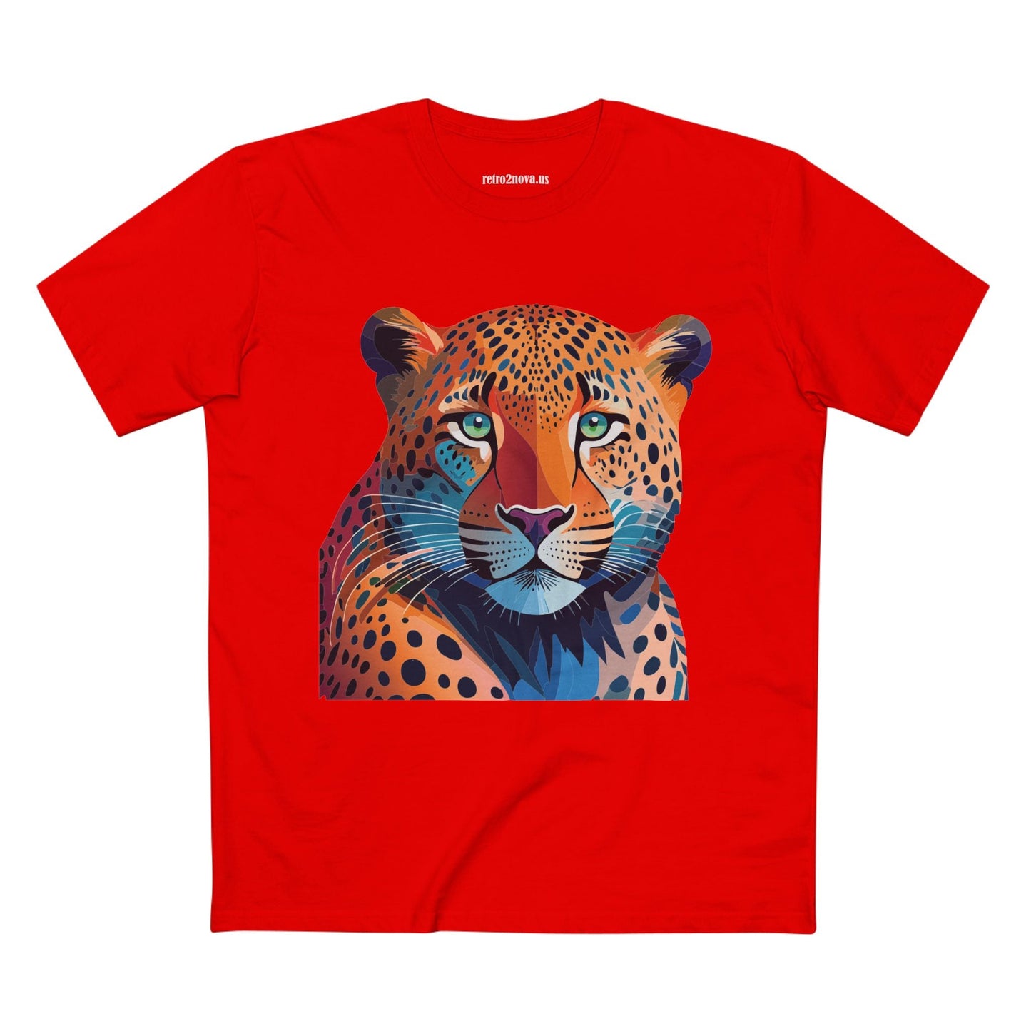 Unisex Cheetah Shirt Premium Cotton Tee With Original Art Design From Retro2Nova Art Collection Soft Breathable Comfort