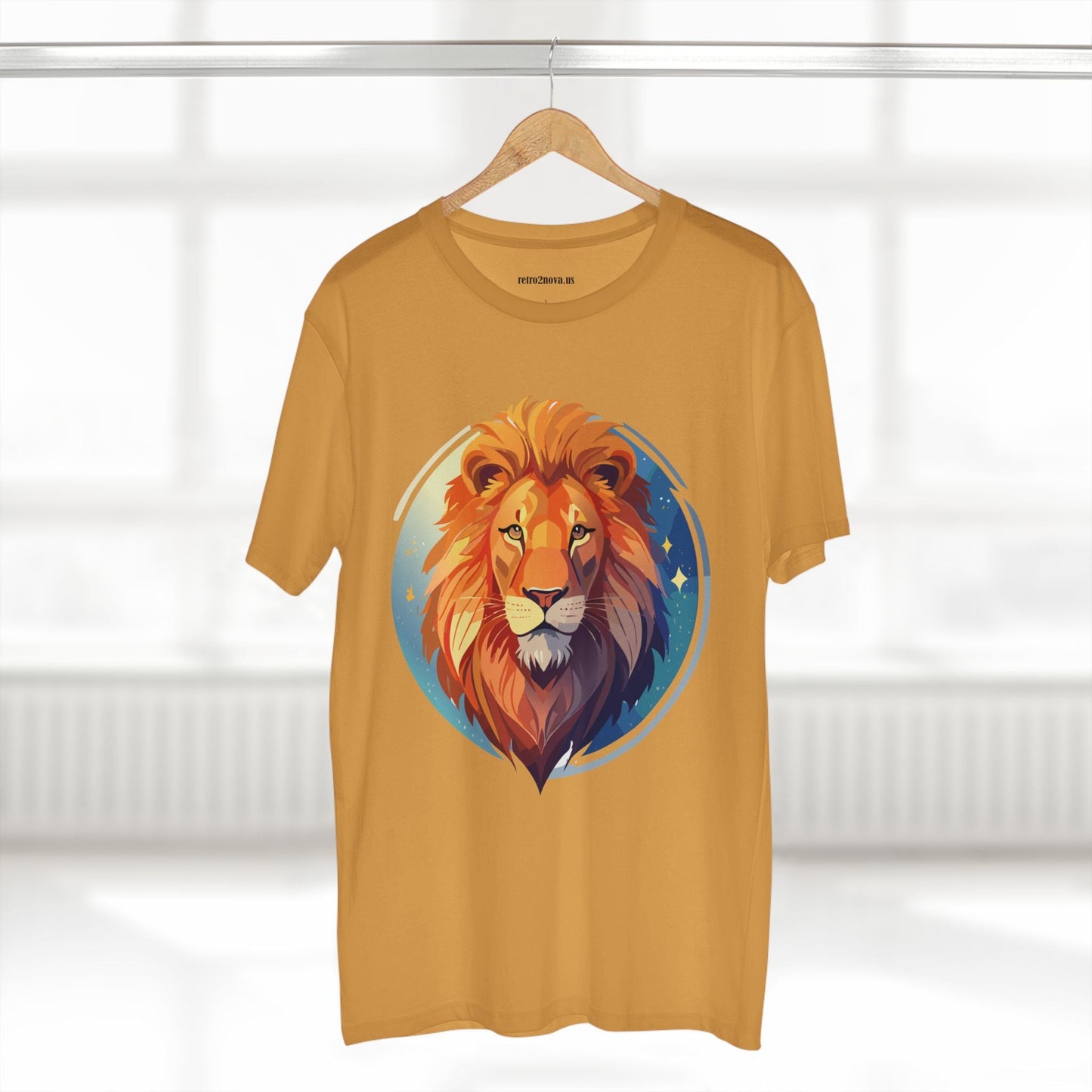 Unisex Premium Cotton Staple Tee With Lion Art Design Retro2Nova Art Collection For Everyday Comfort And Breathable Fit