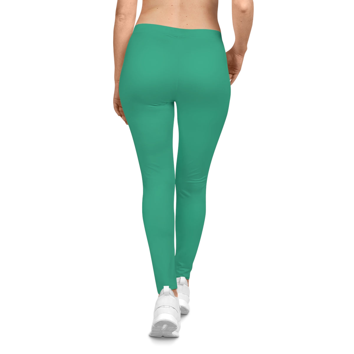 Seaweed Green Color Women's Poly-Span Casual Leggings XS-2XL