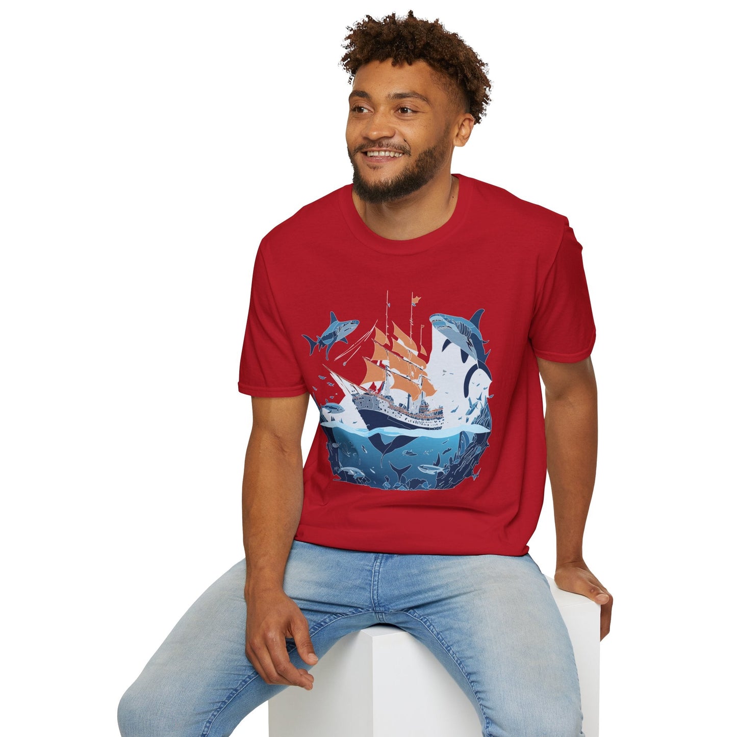 Ocean Graphic Unisex Softstyle Cotton Tee 18