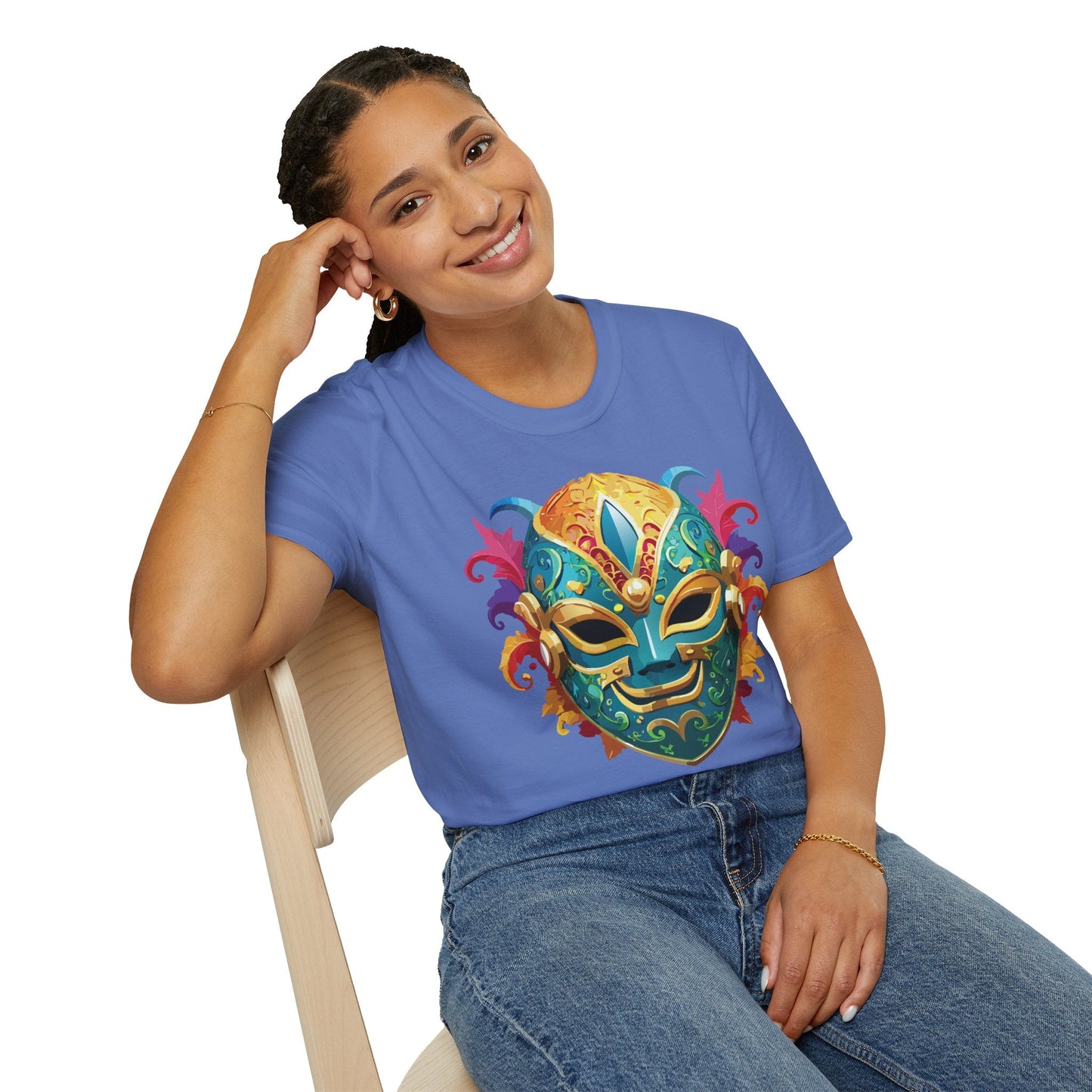 Mask Graphic Unisex Cotton Masquerade Design Artwork Tee 13