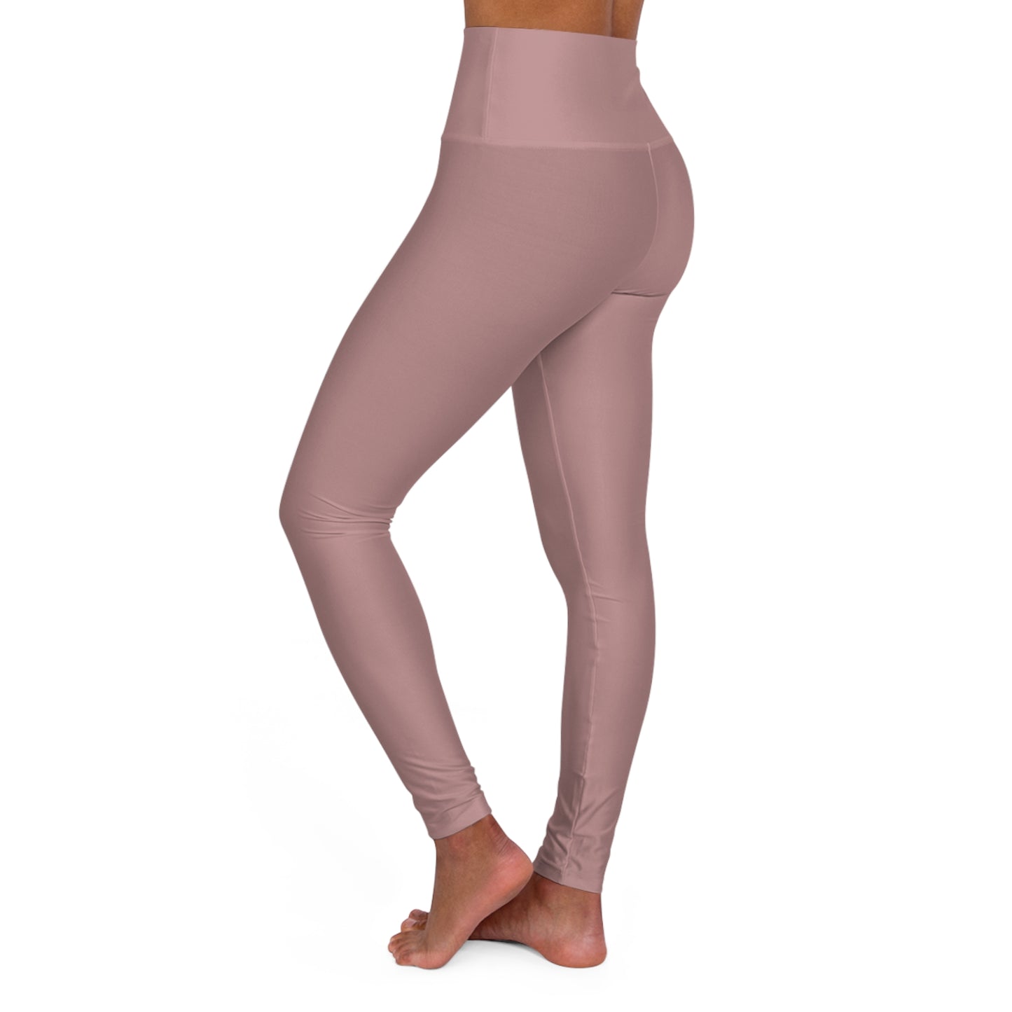 High-Waist Rosy Taupe Yoga Leggings Women's Seamless Poly-Span Stretchy Rose Tan Performance Leggings