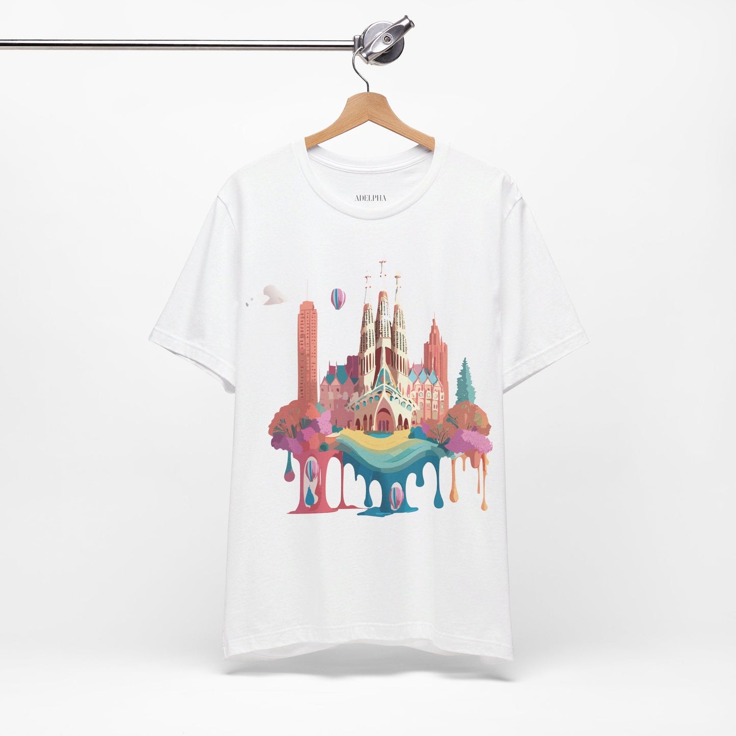 Adelpha Graphic Tee Barcelona Style Unisex Jersey Short Sleeve Vintage Inspired Shirt Casual Wear