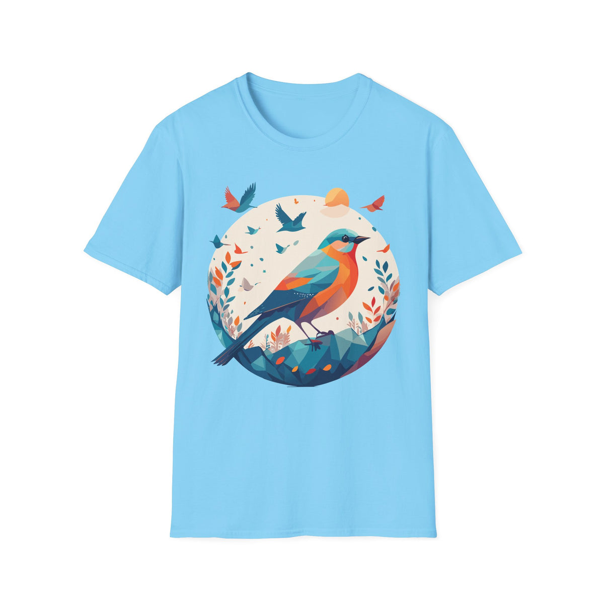 Colorful Geometric Bird T-Shirt | Vibrant Bird Illustration