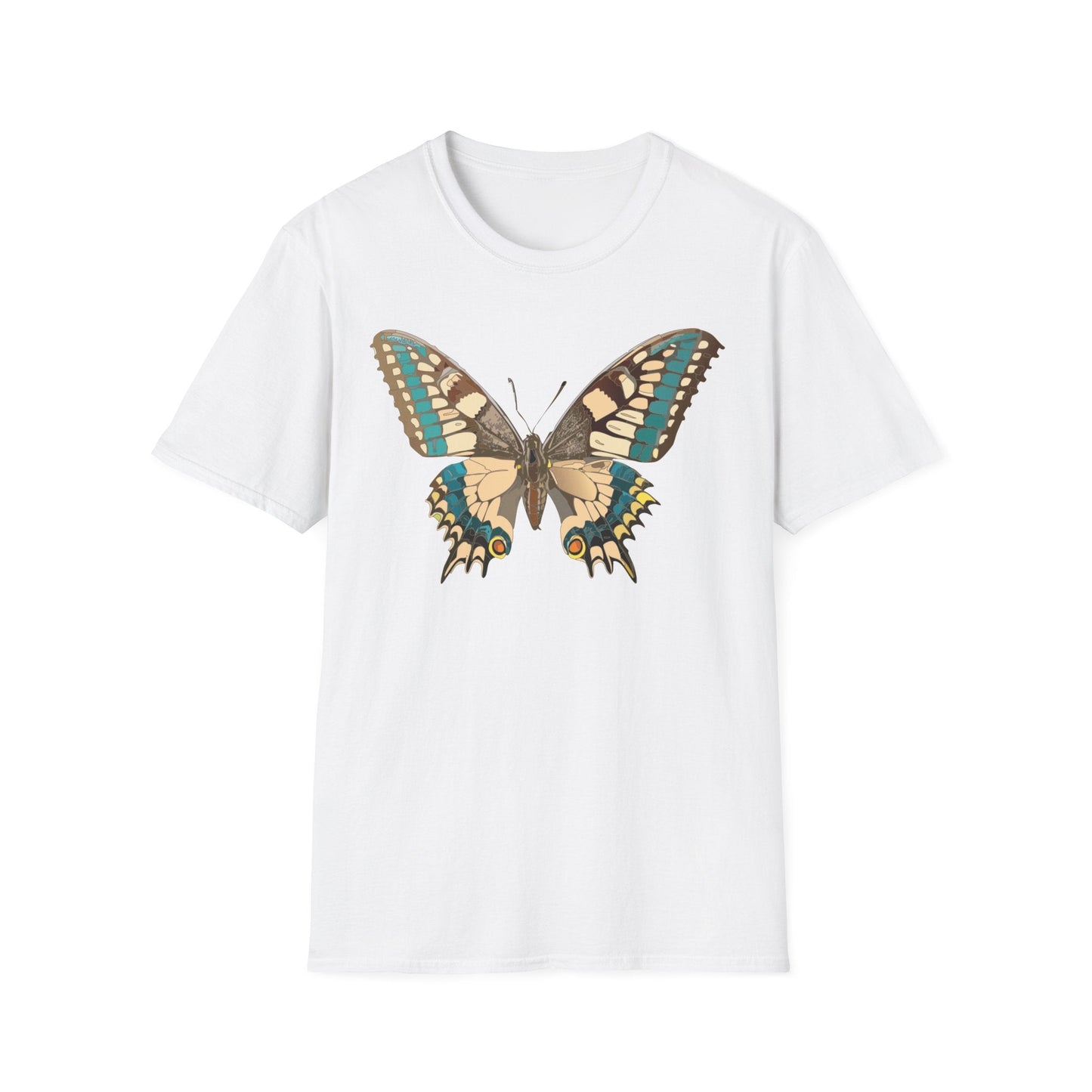 Unisex Butterfly T Shirt Softstyle 64000 Ring Spun Cotton Lightweight Tee Breathable Everyday Comfort