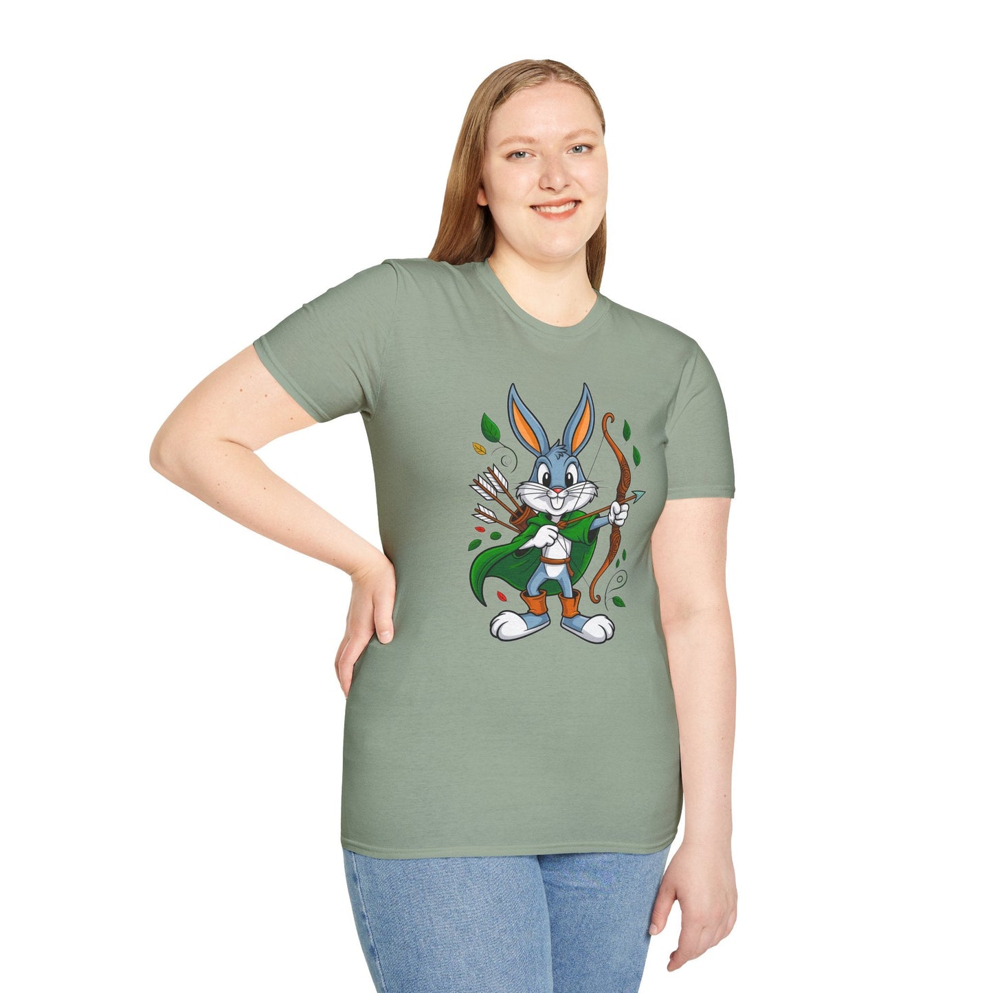 Cartoon Bunny Graphic Unisex Cotton Animal Animation Artwork Design Tee 2