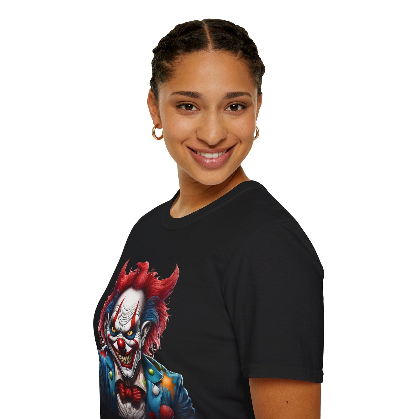 Unisex Clown Shirt With Funny Man Circus Print Tee Gildan Softstyle 64000 Classic Comfort Wear