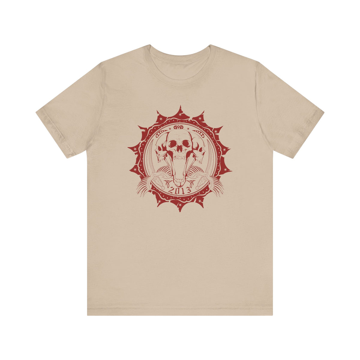 Skull Meddalion Mandala Tee Boho Skulleton Graphic Unisex Cotton Shirt Art-51