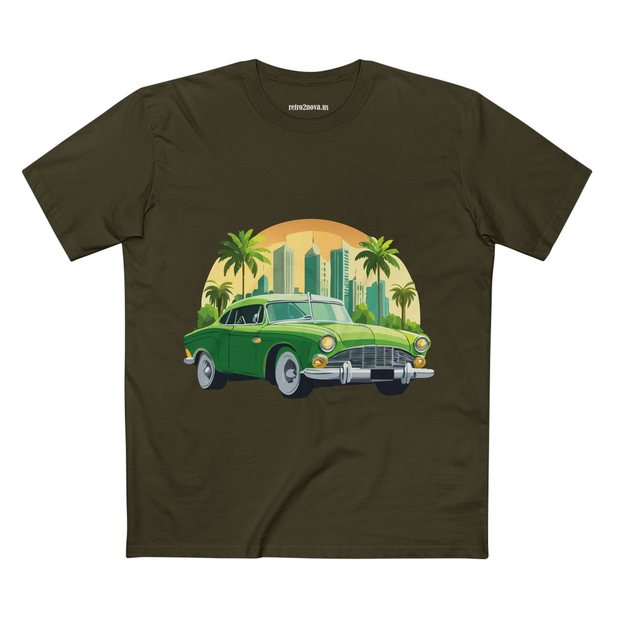 Retro Car Vintage Graphic Tee Staple Unisex 100 Cotton Tee Shirt - RC-7