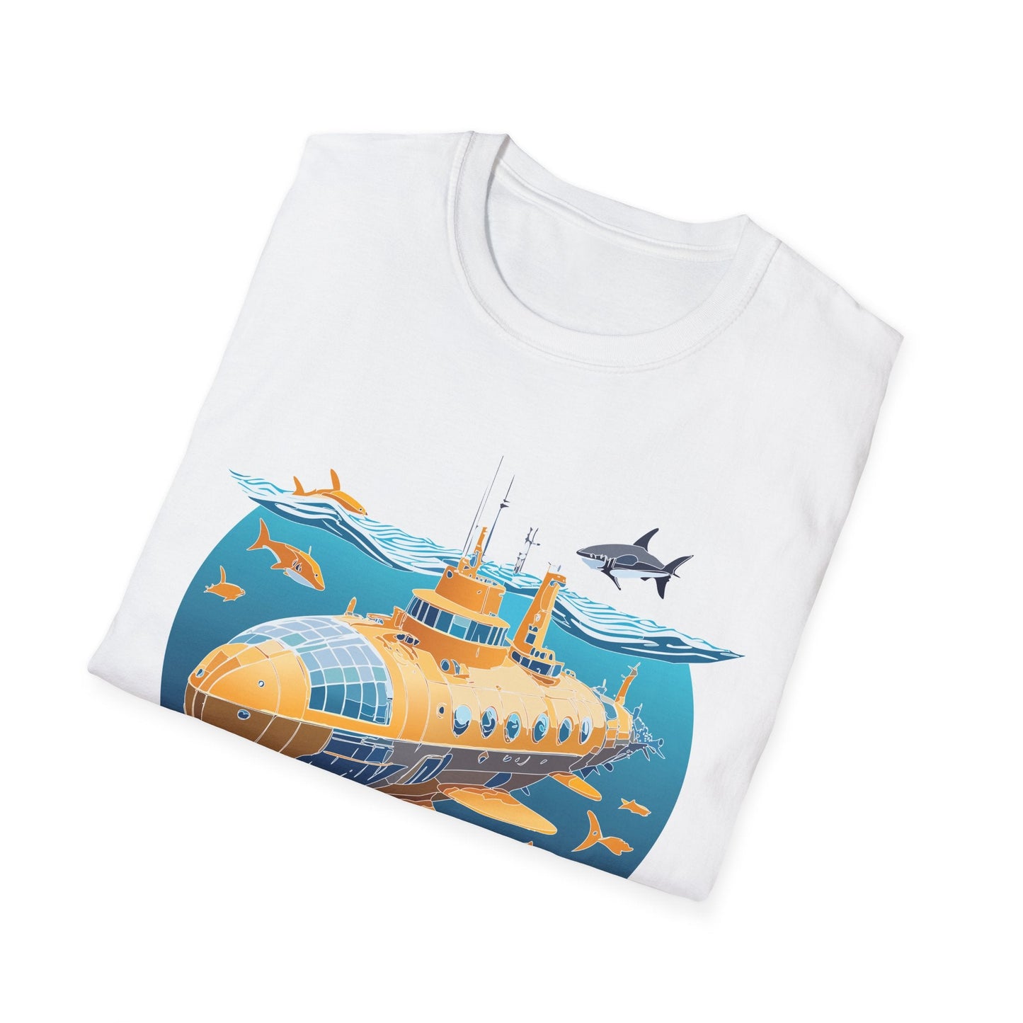 Ocean Themed Unisex Softstyle T Shirt 100 Percent Ring Spun Cotton U Boat Design Tee Everyday